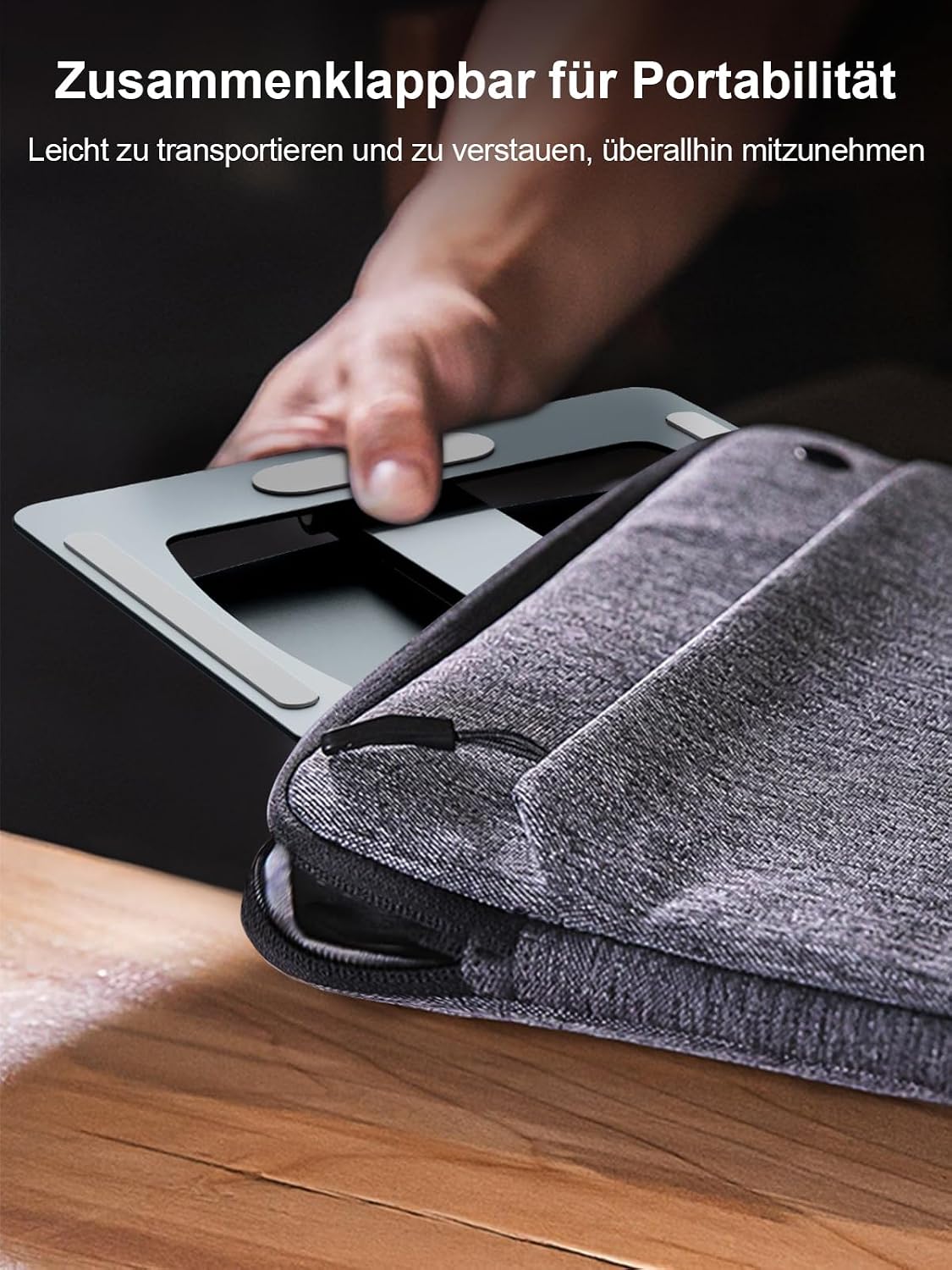 Detalle de CIRYCASE Laptop Ständer Höhenverstellbar – ergonomischer Aluminium Ständer für 10–16 Zoll Laptops