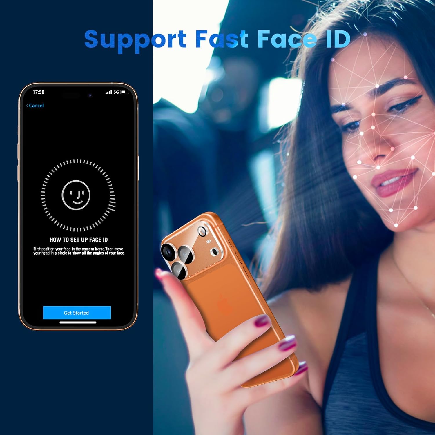 Thumbnail 6 de HWeggo 2+2 Pack Privacy Screen & Camera Lens Protector for iPhone 17 Pro Max