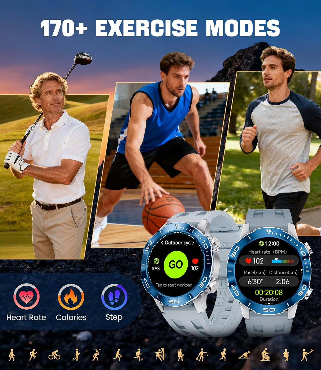 Thumbnail 5 de LIGE Montre Connectée Homme 1.43" AMOLED