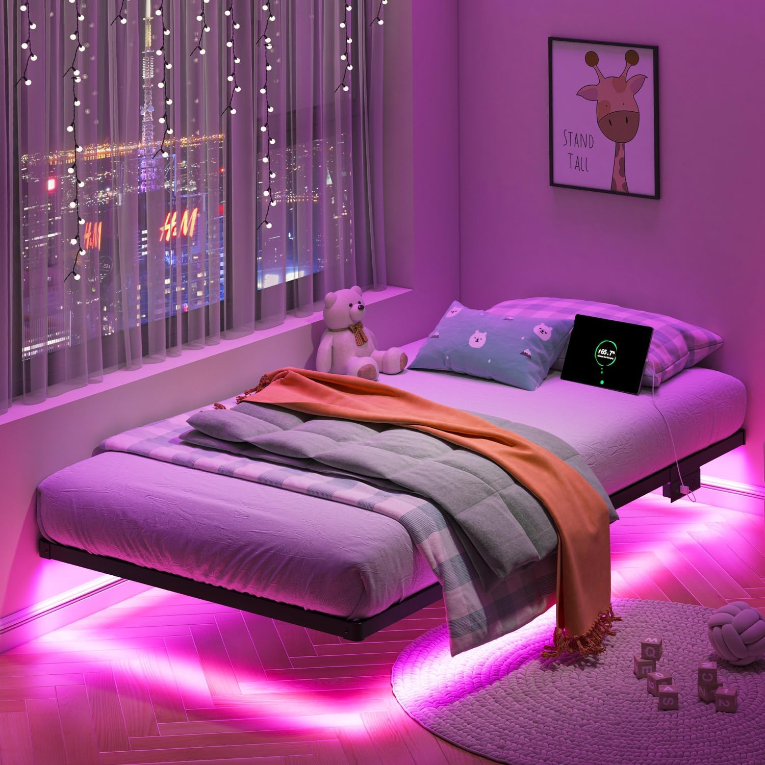 Detalle de HAVONIZD Floating Bed Frame Twin 8 inch