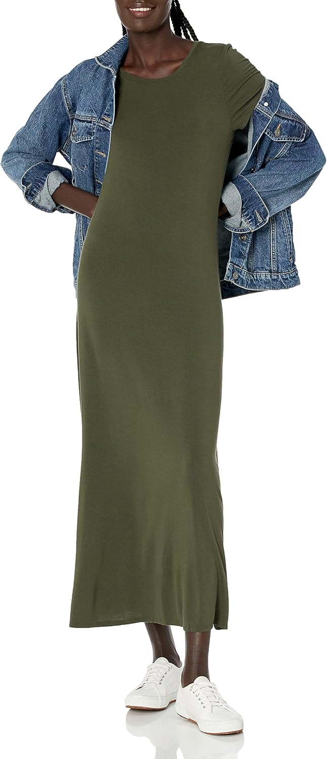 Thumbnail 3 de Amazon Essentials Donna maxi-abito a maniche corte fluente