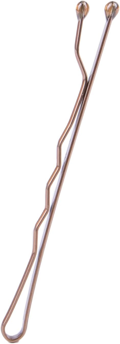 Detalle de Amazon Basics No Slip Bobby Pins, 72 Count, Brown