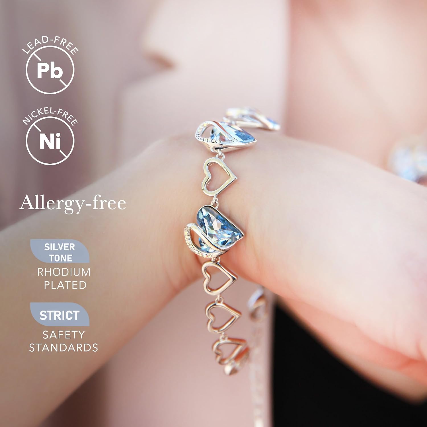 Detalle de Leafael Infinity Heart Bracelet, 7-inch chain