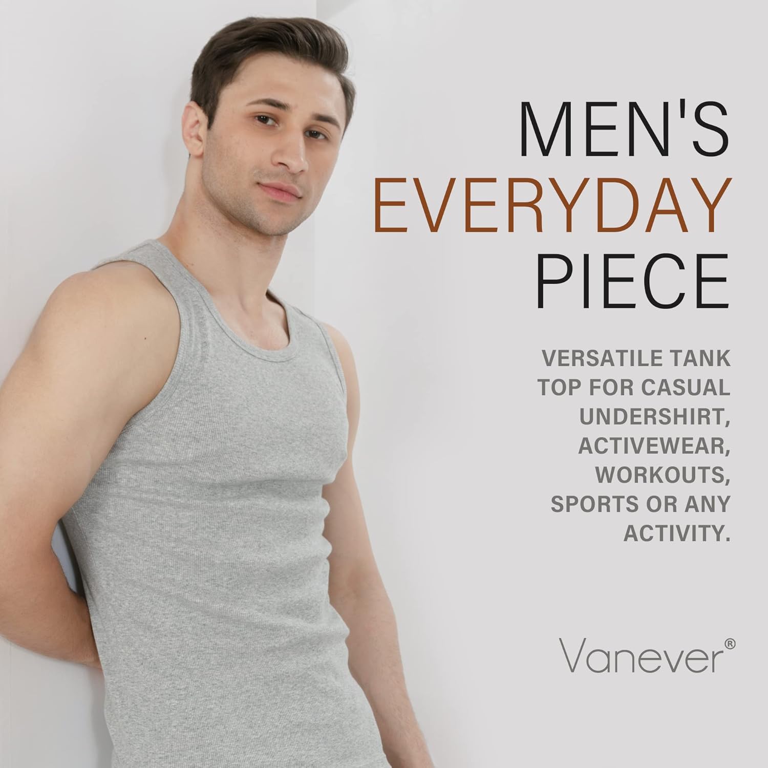 Thumbnail 6 de Men's Cotton Ribbed Undershirts (Vest/Tank Top Pack)