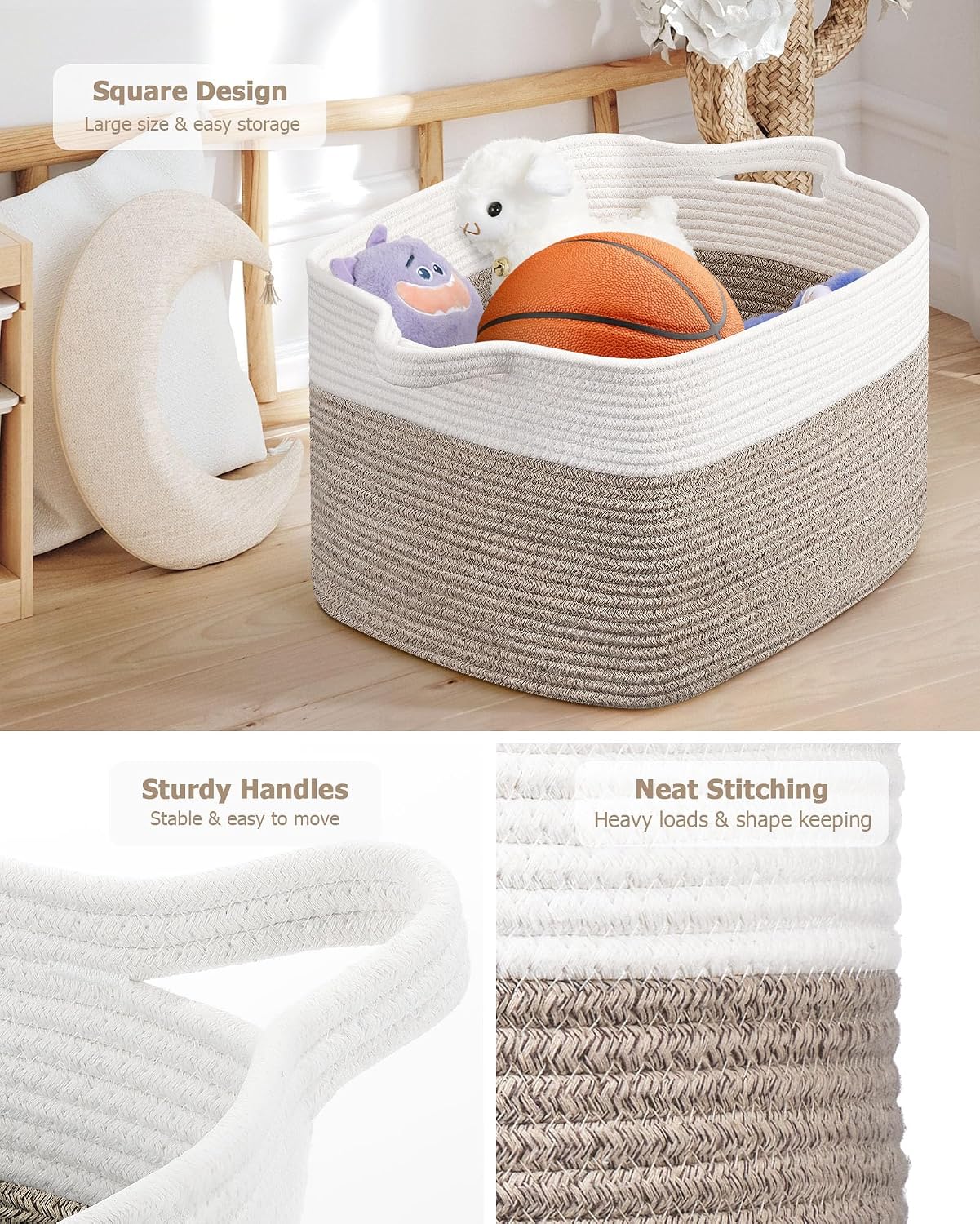 Thumbnail 3 de JOJOSEE Large Storage Basket 55x38x30 cm