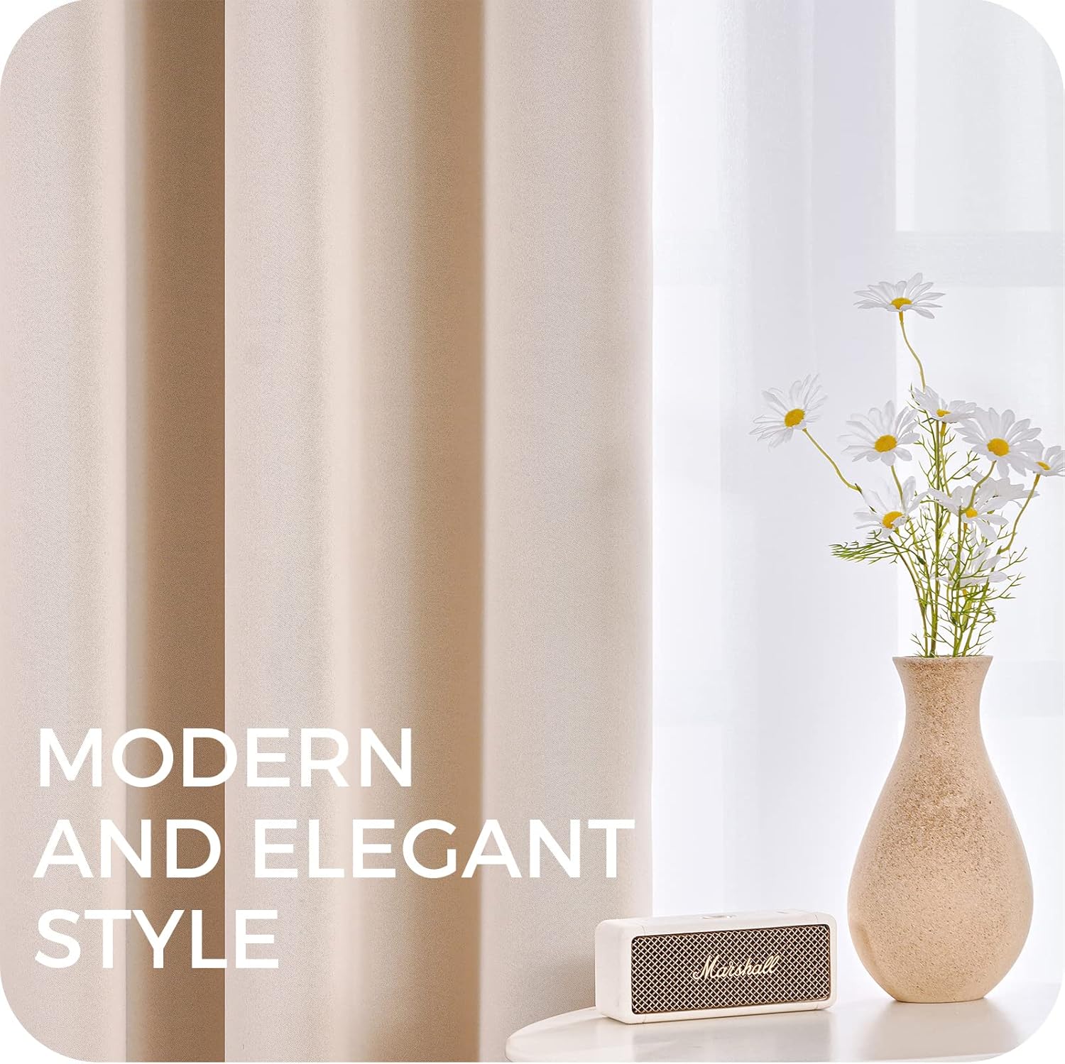 Thumbnail 5 de MRTREES Cortina Opaca Térmica 140x245cm Beige 🌟