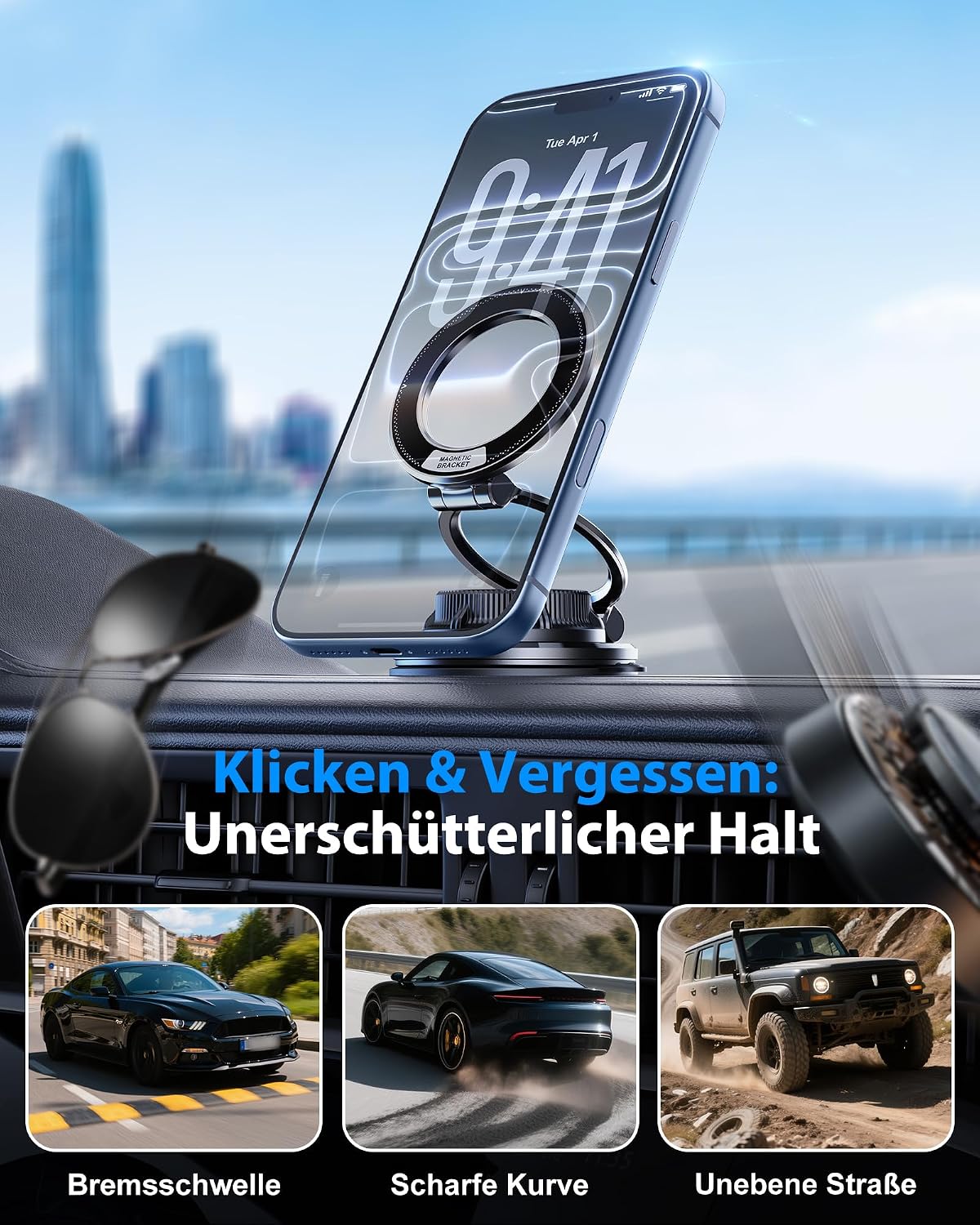 Thumbnail 4 de Glangeh Ultradünne Handyhalterung Auto 95 LBS