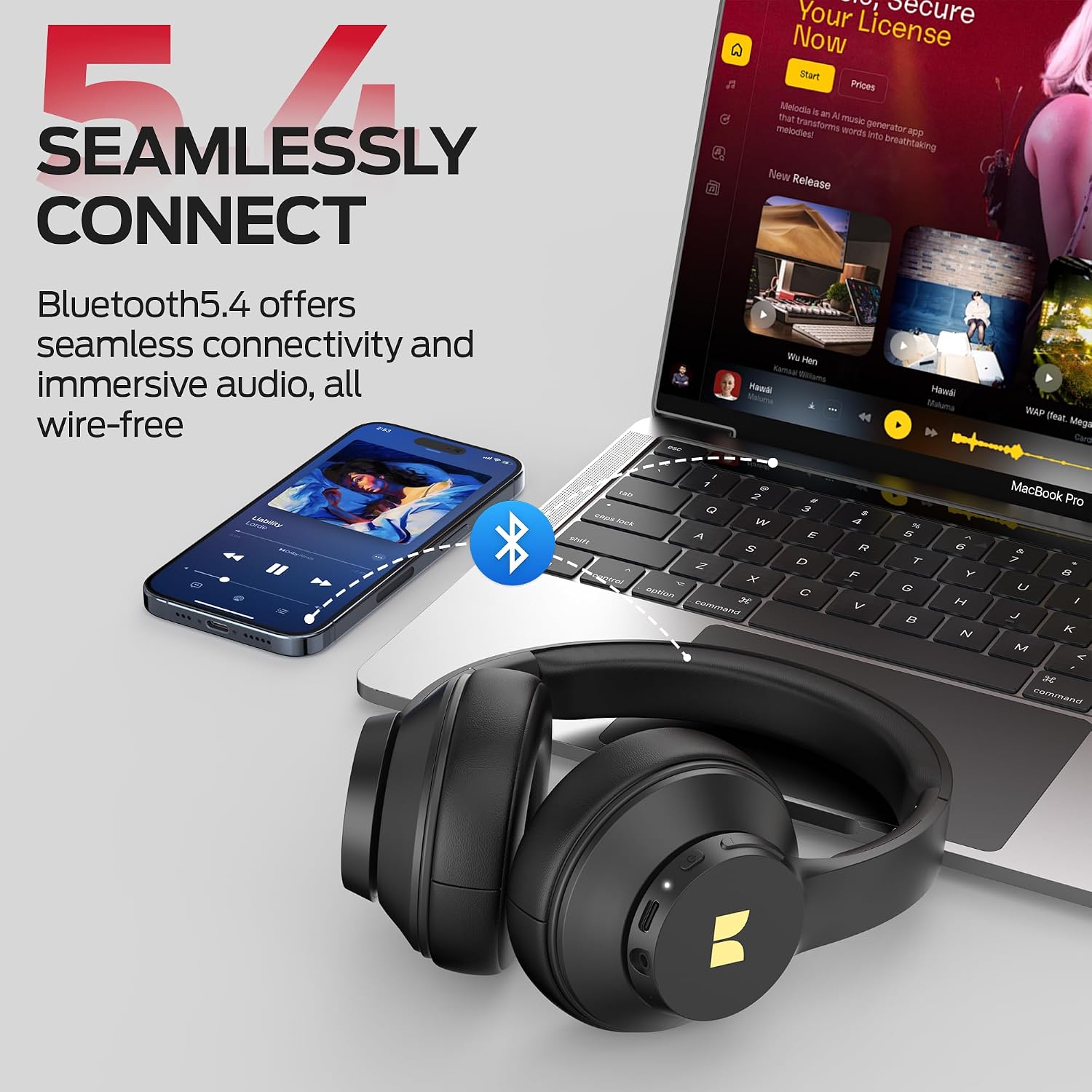 Thumbnail 6 de Monster Mission 100 Over-Ear Bluetooth Headphones, 40-Hour Playtime, Bluetooth 5.4