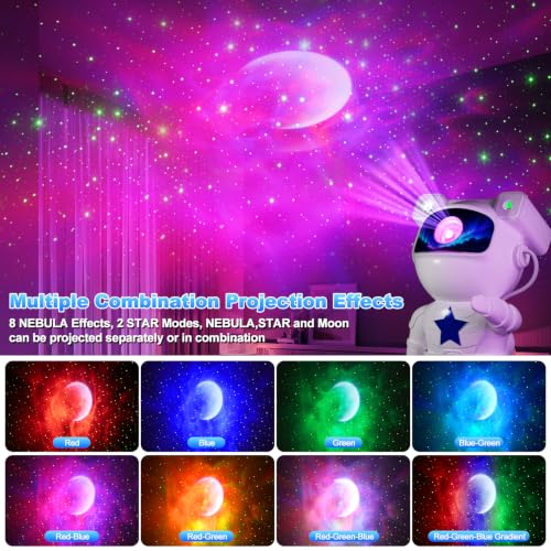 Thumbnail 2 de Yuinzin Proiettore Stelle Soffitto Astronauta – Proiettore Galassia Bluetooth 360°