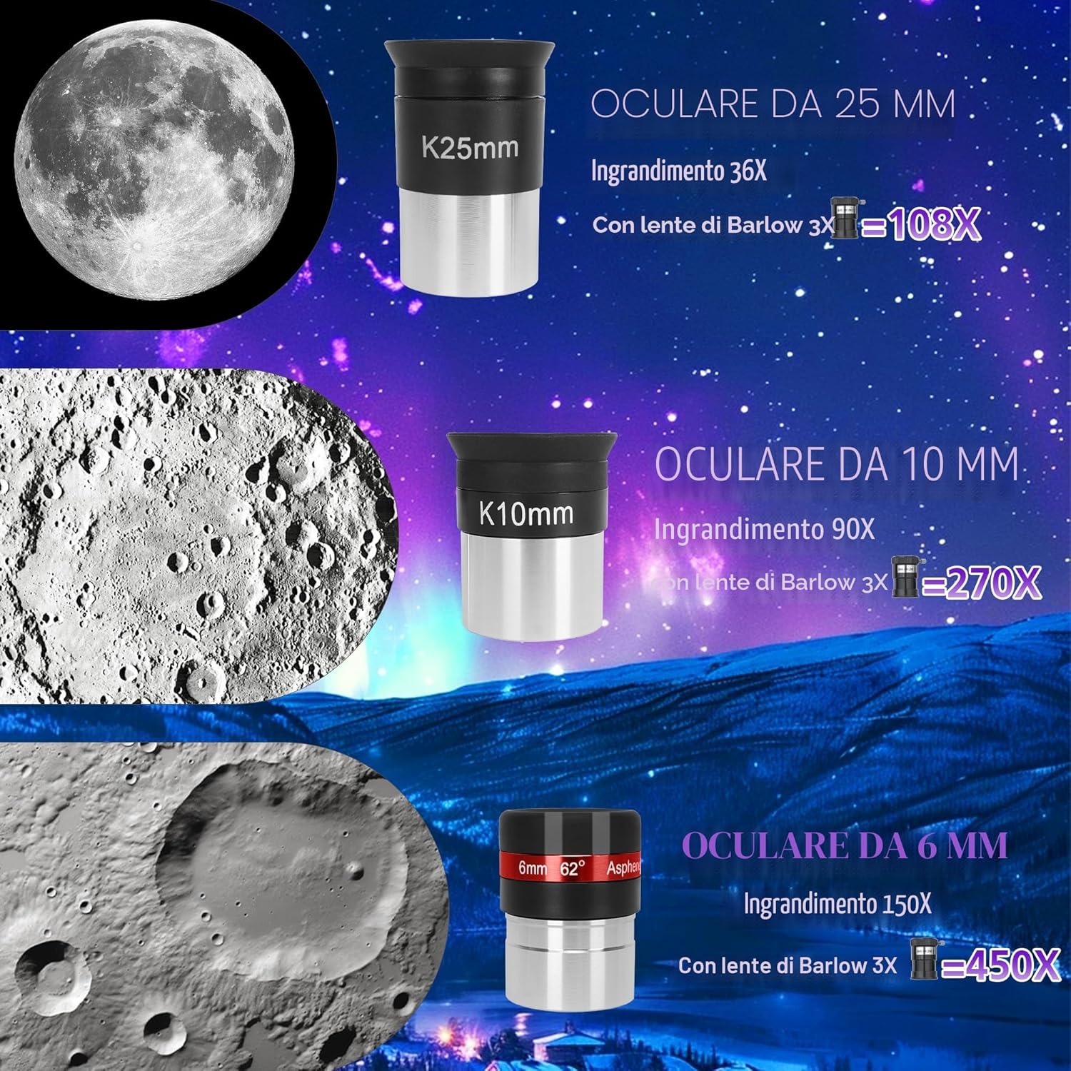 Detalle de HETEKAN Telescopio 90/900: rifrattore professionale per adulti, bambini e principianti