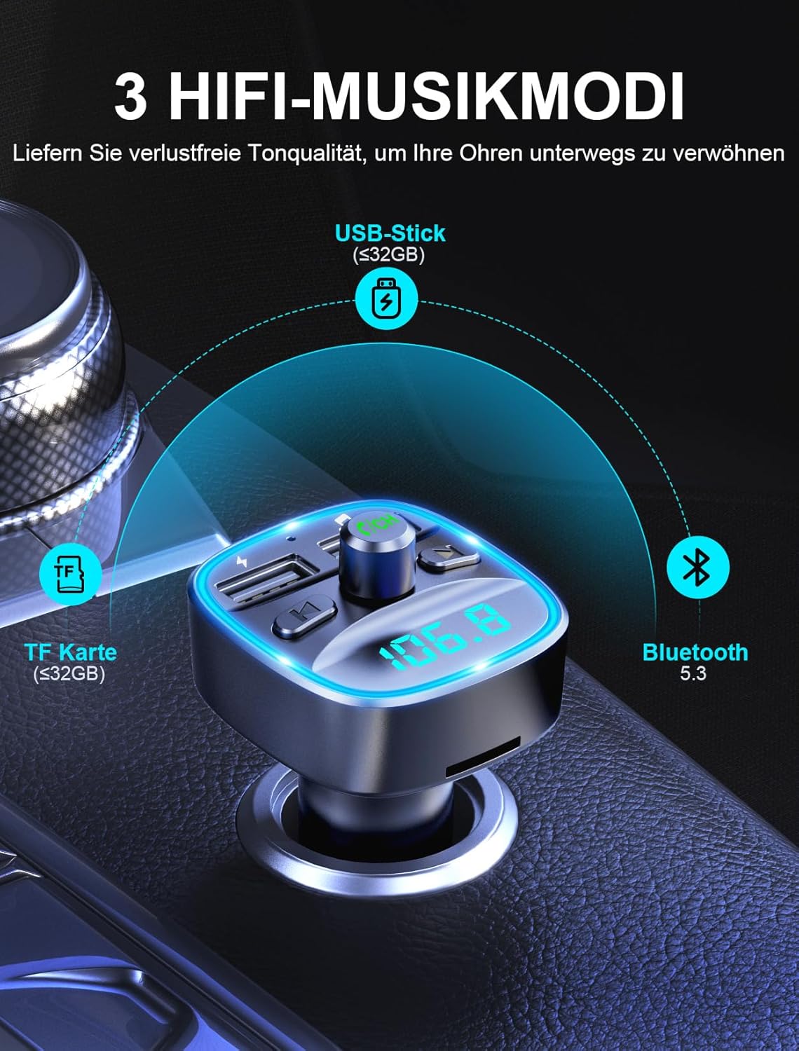 Detalle 2 de Mohard Bluetooth FM Transmitter 12–24V