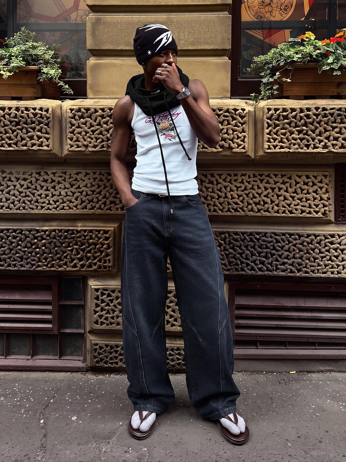 Thumbnail 2 de Icymay Mens Baggy Jeans, Wide-Leg Y2K Denim Pants
