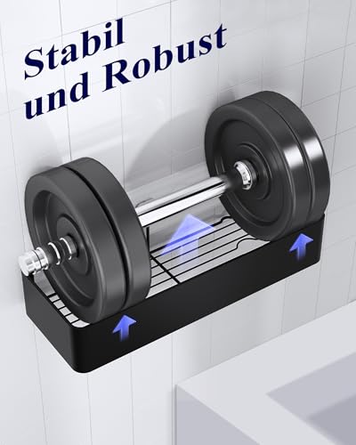 Detalle de Kitsure Duschablage ohne Bohren – 2 Stück rostfrei, große Kapazität, schnell trocknend