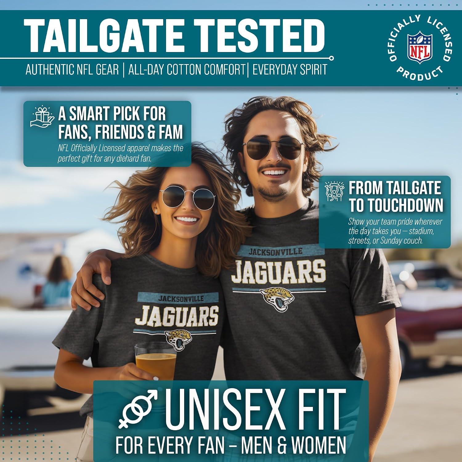 Detalle 1 de NFL Jacksonville Jaguars T-Shirt, Charcoal