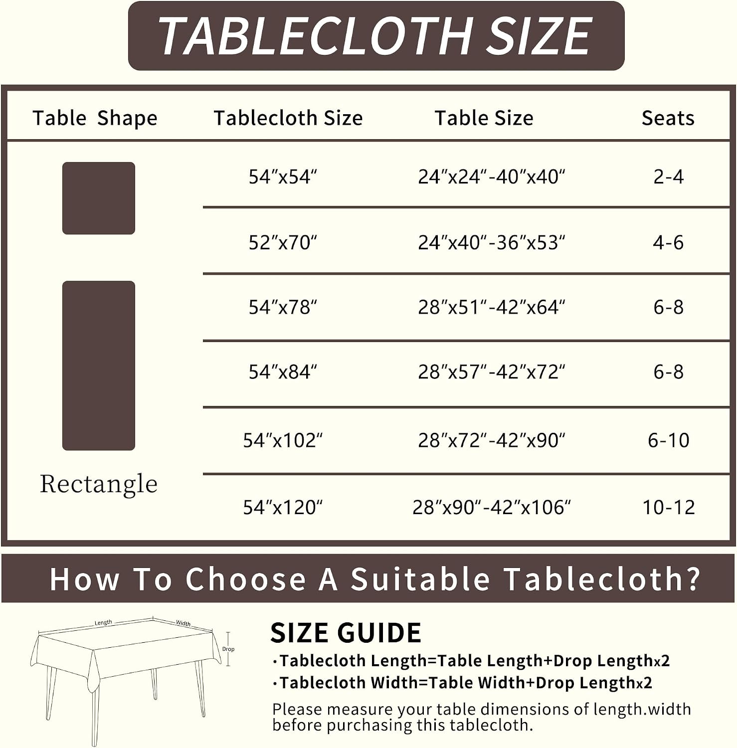 Detalle 2 de HOMOHEINI Vinyl Tablecloth, 52 x 70 Inches