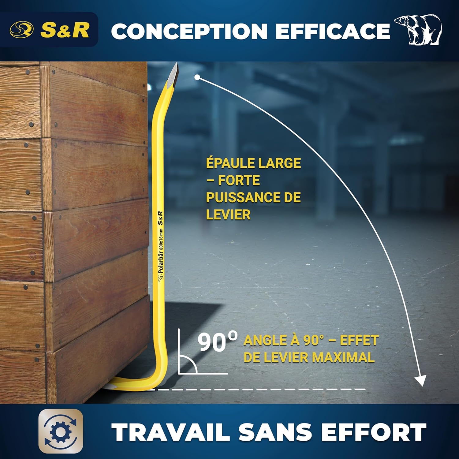 Thumbnail 3 de S&R - Kit Professionnel de Pieds-de-Biche 50 cm et 80 cm (500x16 mm et 800x18 mm) pour Démolition et Découpage