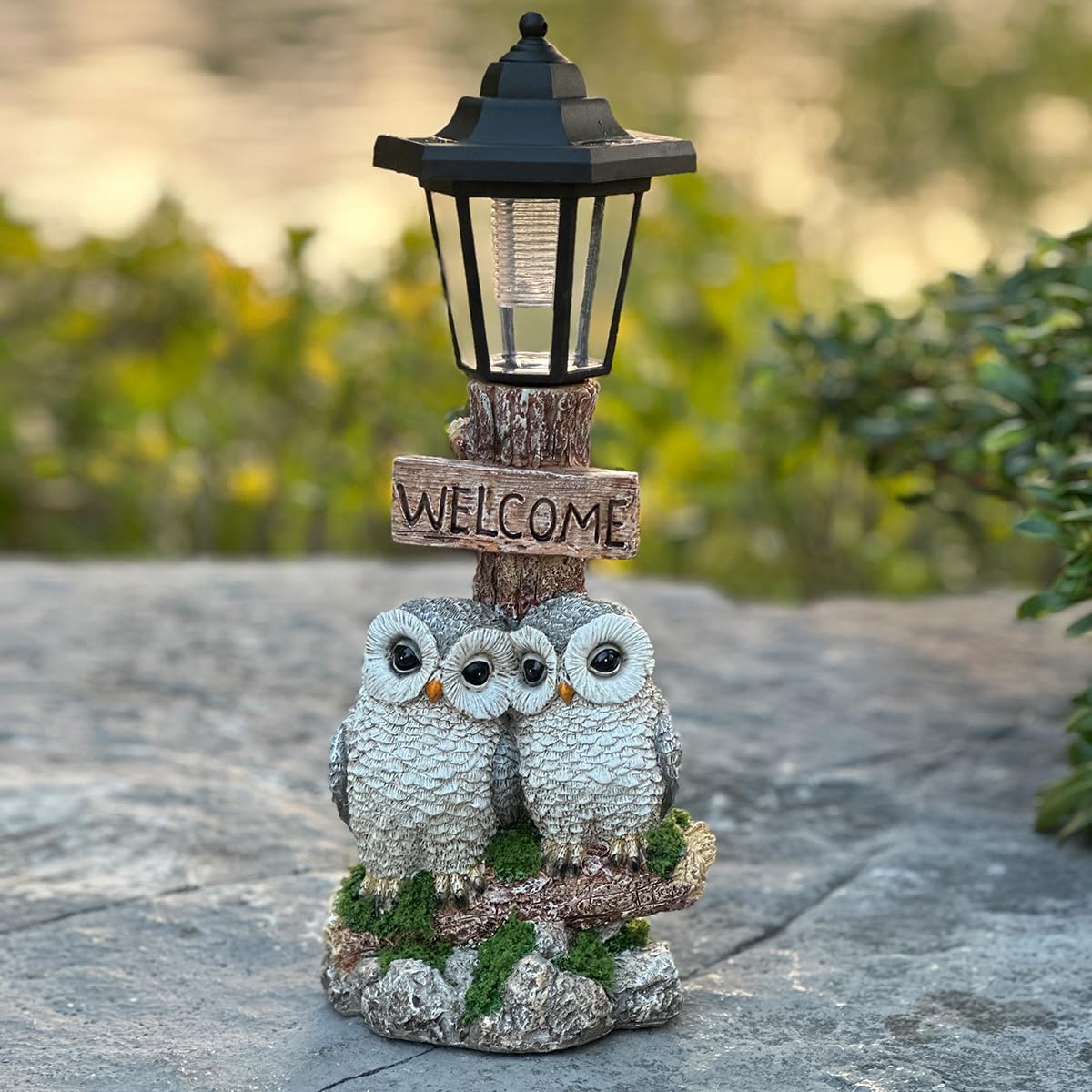 Detalle de Solar Owl Garden Statue, 40 cm