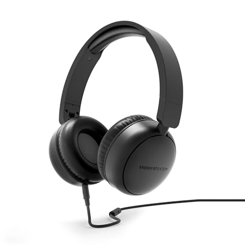 Detalle de Energy Sistem Auriculares de Diadema (Negro) con plástico 100% reciclado, cable extraíble y micrófono