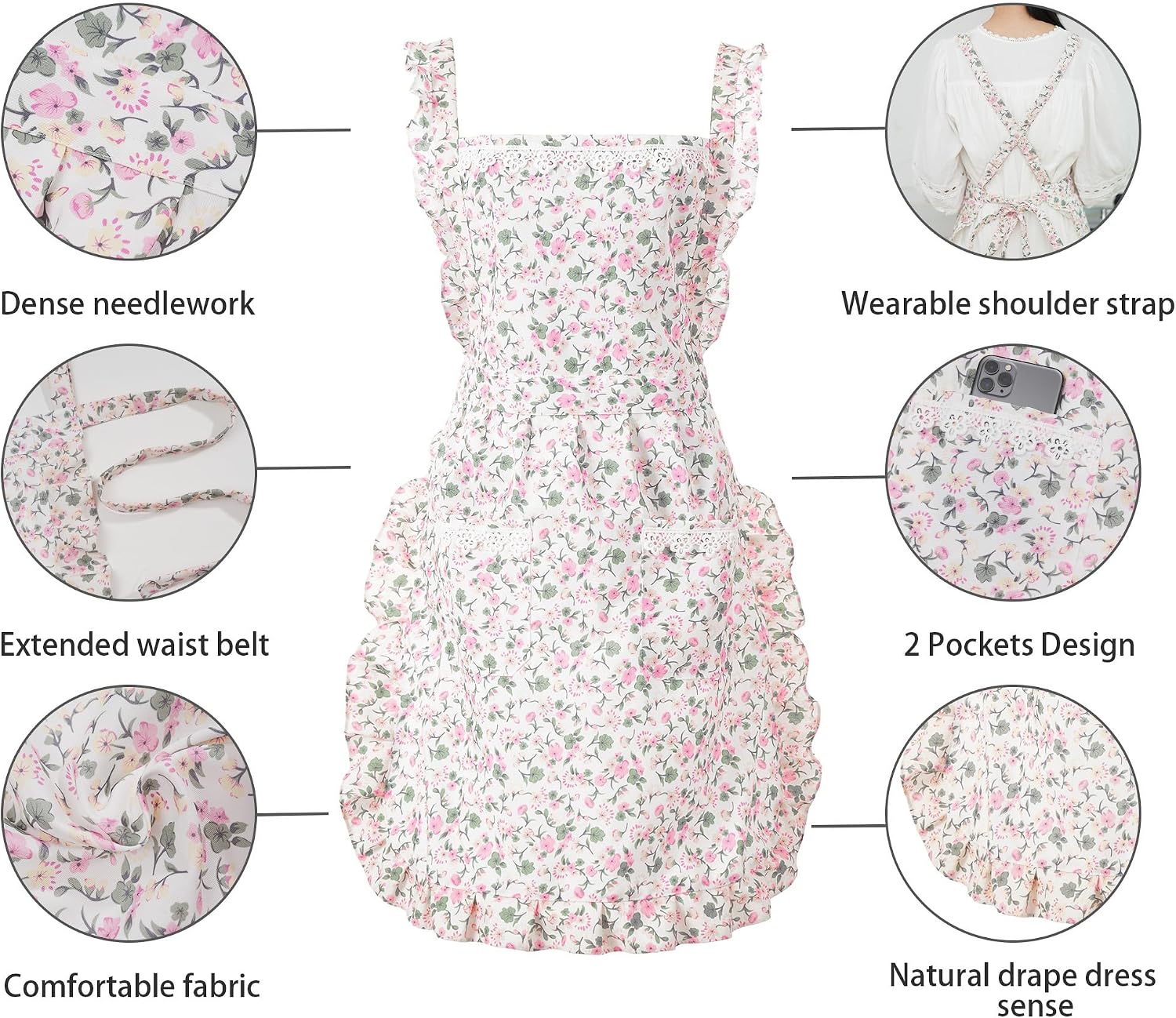Detalle 2 de Aoomzoon Cotton Cooking Apron