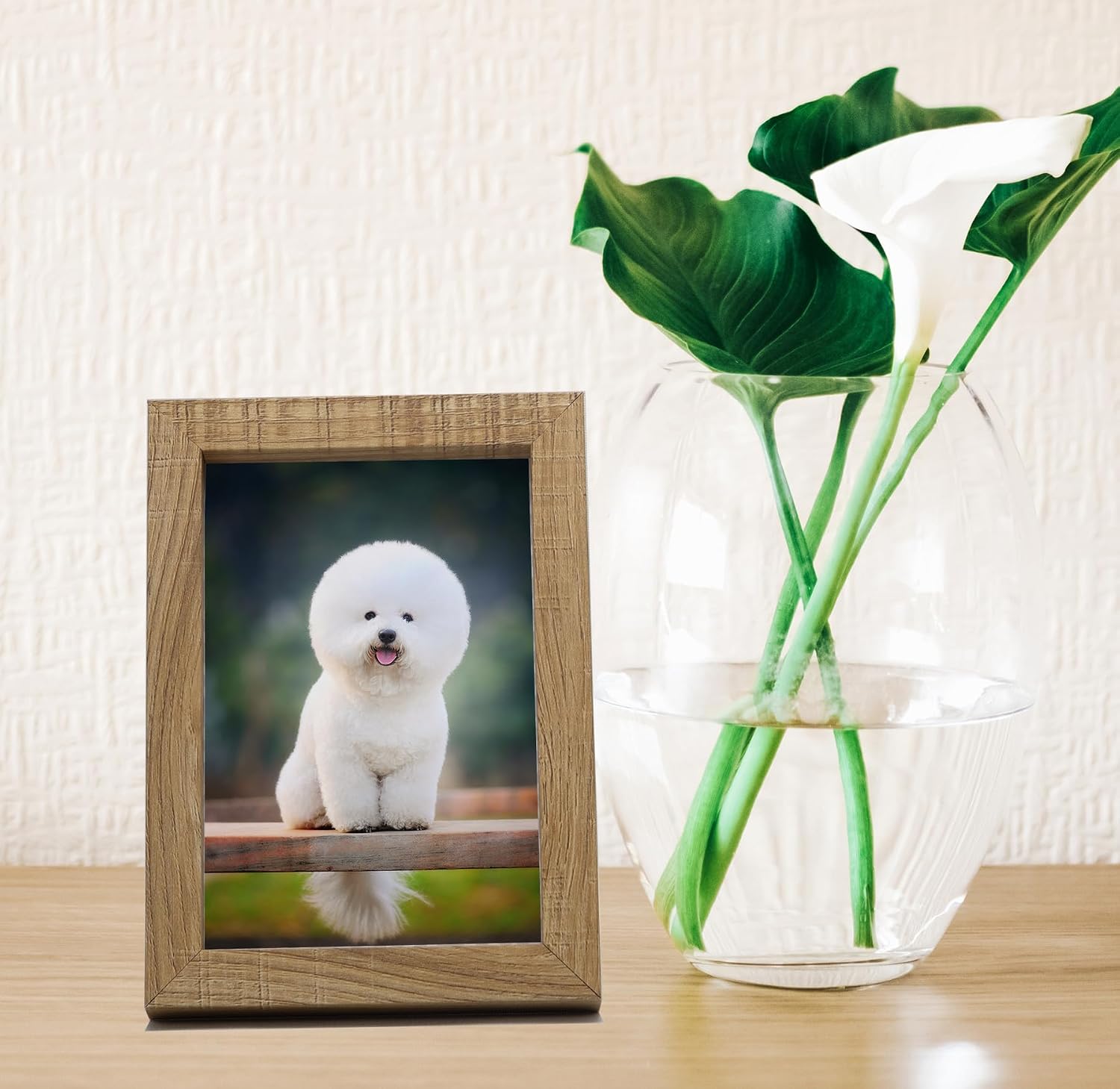 Thumbnail 1 de Natural Wood Effect 4x6 Photo Frame Set of 3