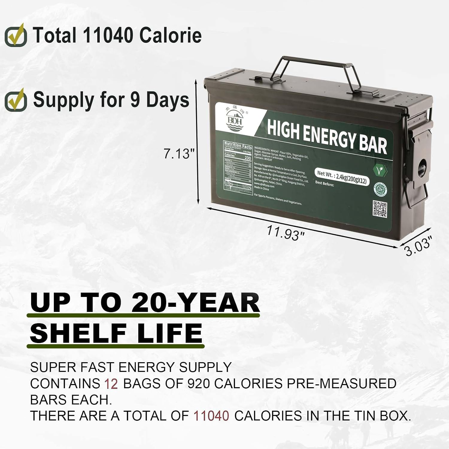 Thumbnail 1 de BDH Emergency Food Ration Bars 12 pack