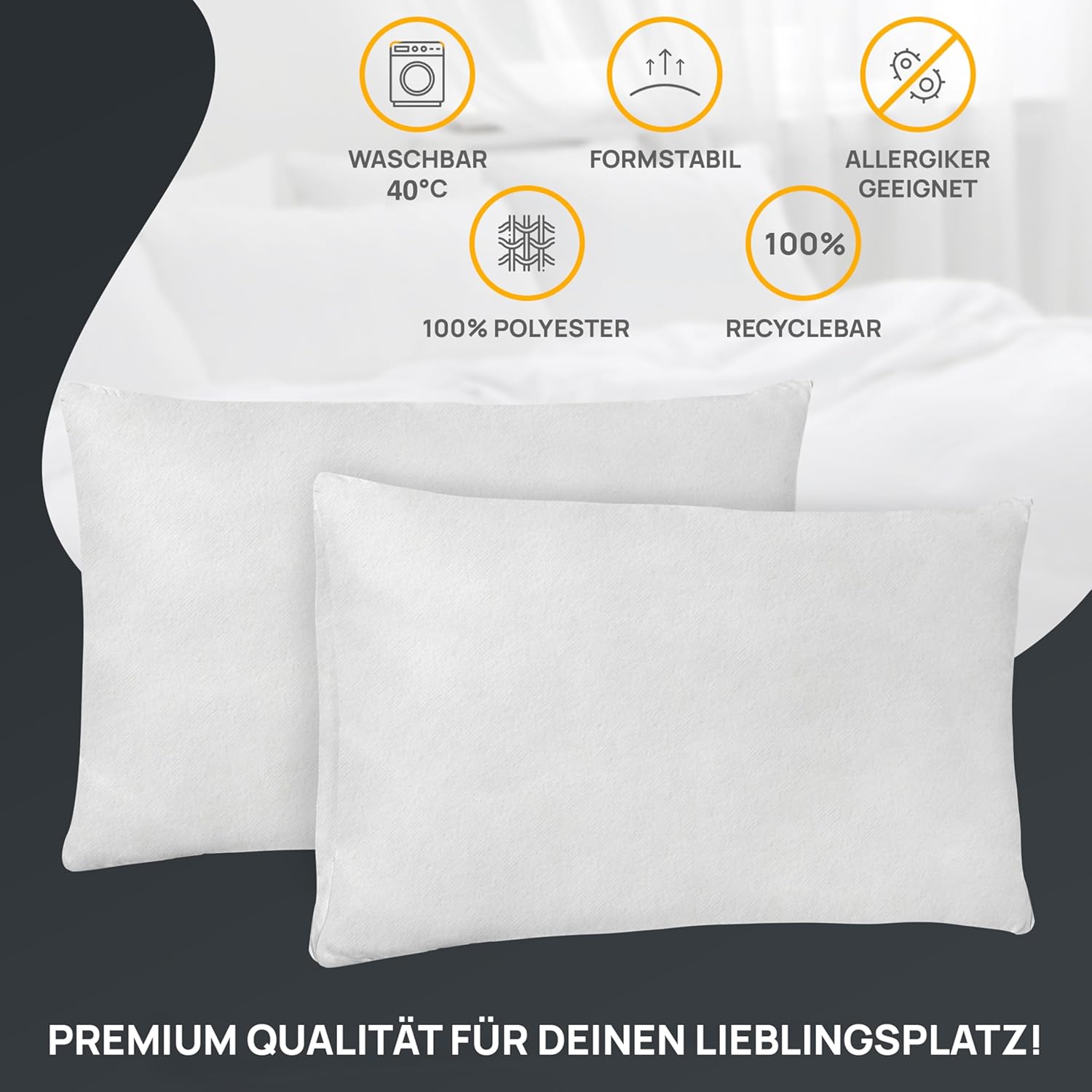 Thumbnail 3 de LILENO HOME Kissenfüllung 70x90 im 4er-Set – pralle Füllung für Sofa- und Dekokissen (Öko-Tex Klasse 1)