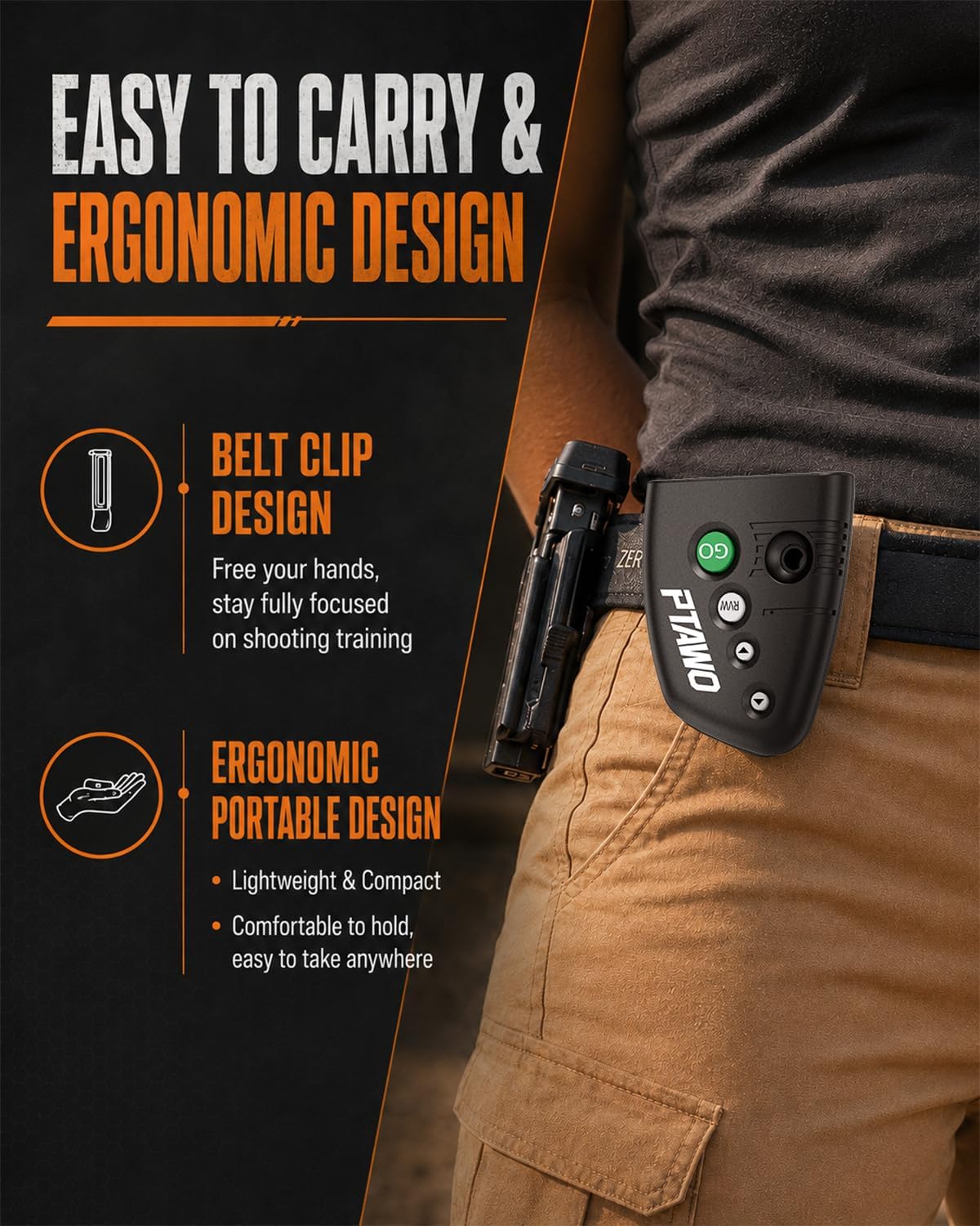 Detalle de Shot Timer for Shooting Competition & Training: 4 Modes, Loud Buzzer, Belt Clip
