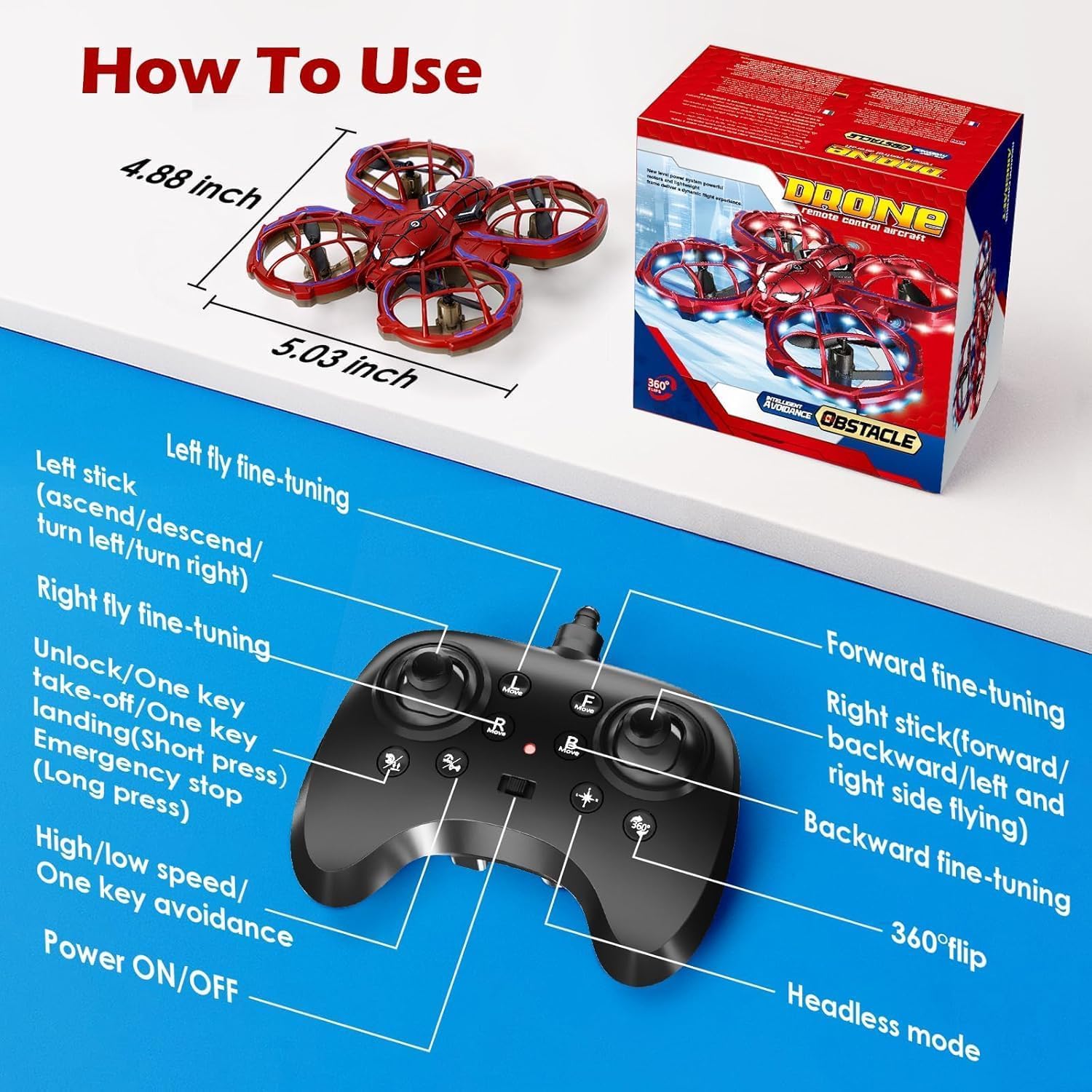 Thumbnail 1 de Innofans Mini Drone for Kids: Safe, Beginner-Friendly LED Flyer for Ages 8–14