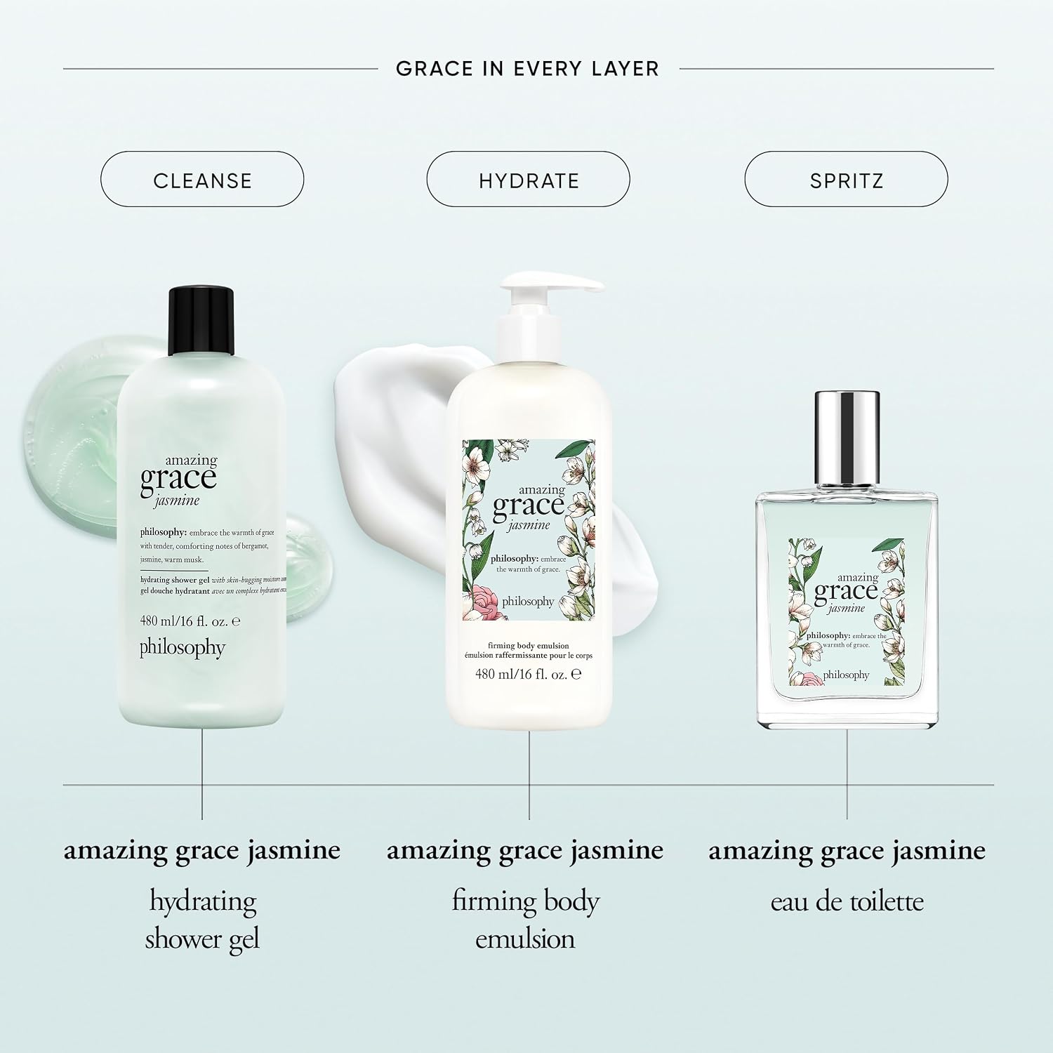Detalle de philosophy amazing grace Hydrating Bath & Shower Gel 16 oz