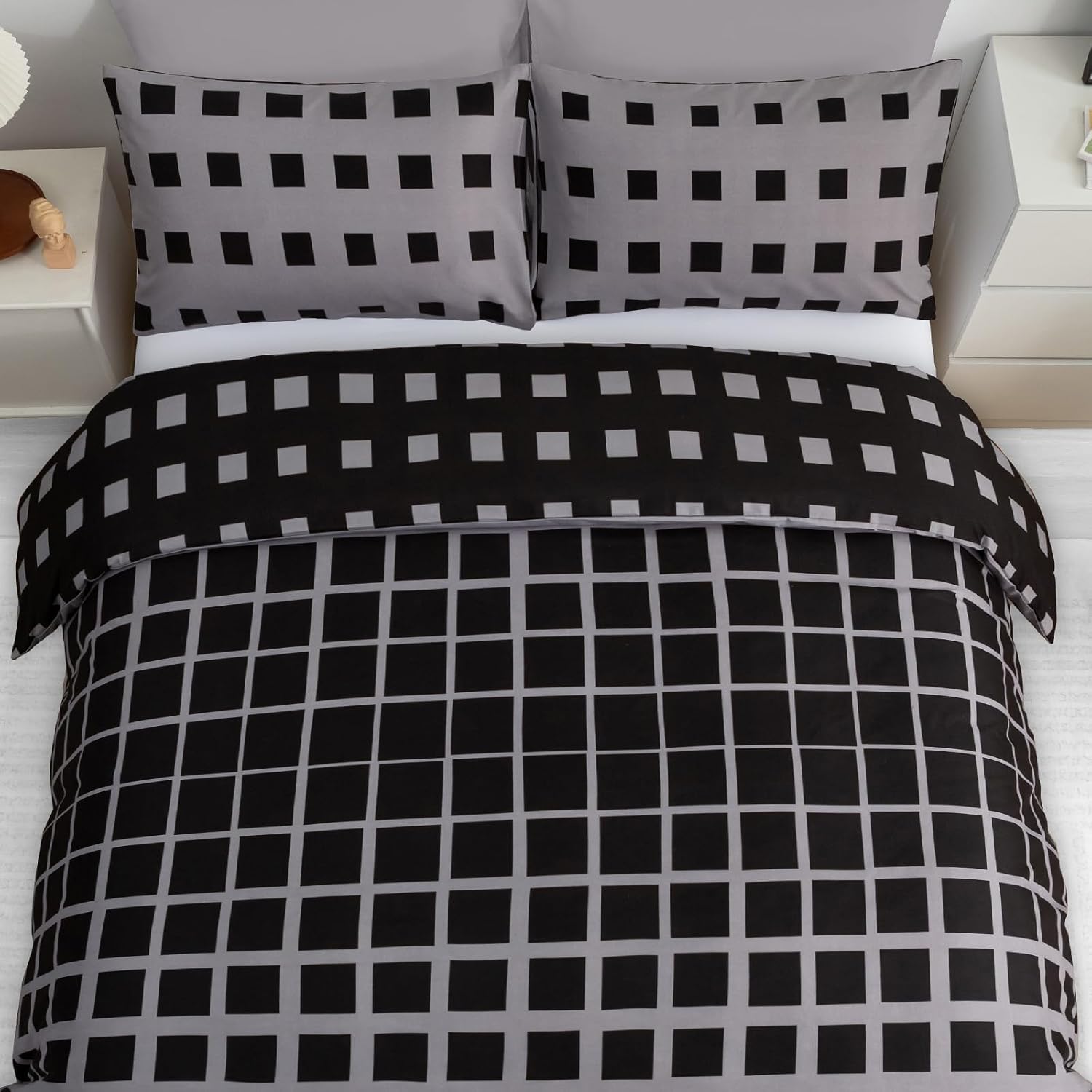 Detalle 2 de Grace King Size Duvet Cover Set (230 x 220 cm) – Premium Microfibre, Hypoallergenic Reversible Cover With Zipper