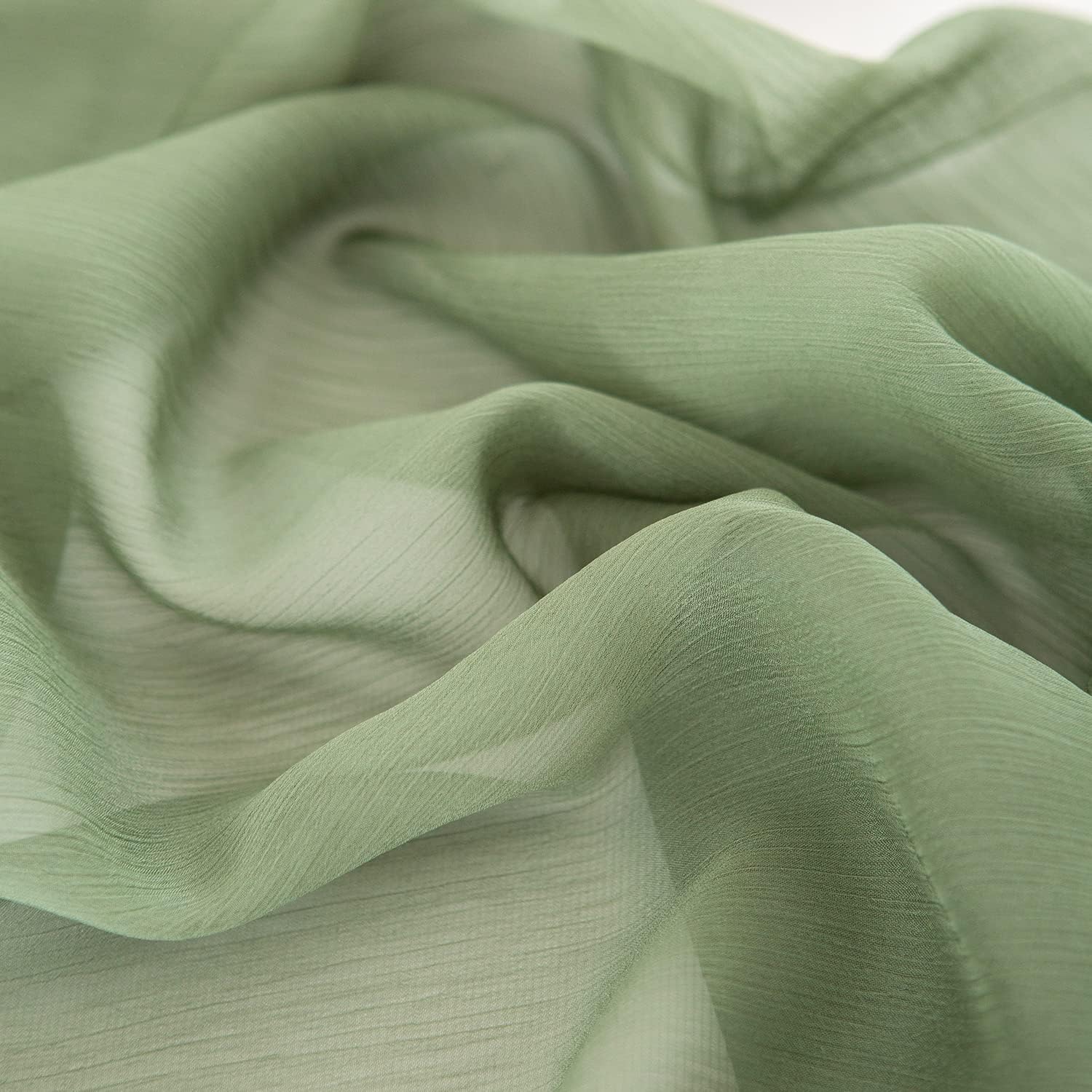 Detalle 2 de CHUQING Tischläufer Grün Chiffon – 70 × 300 cm, Salbeigrün/Hellgrün