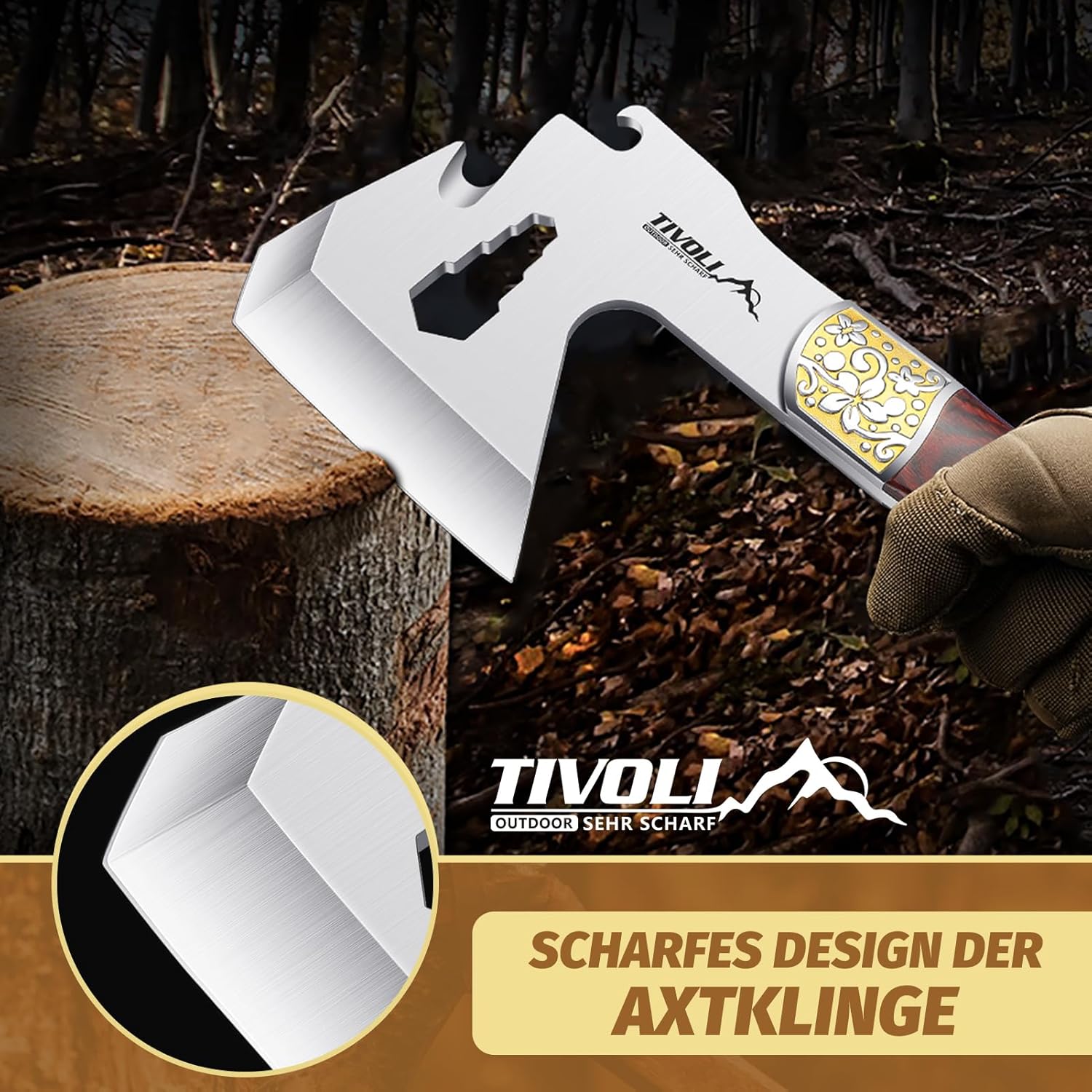 Thumbnail 3 de TIVOLI Hacha de Camping 4 en 1 24 cm