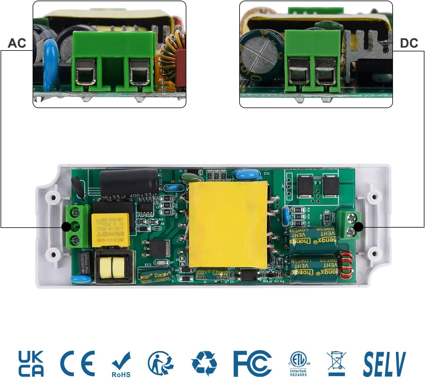 Detalle de VARICART LED Transformer 30W – Ultra Slim 24V LED Driver
