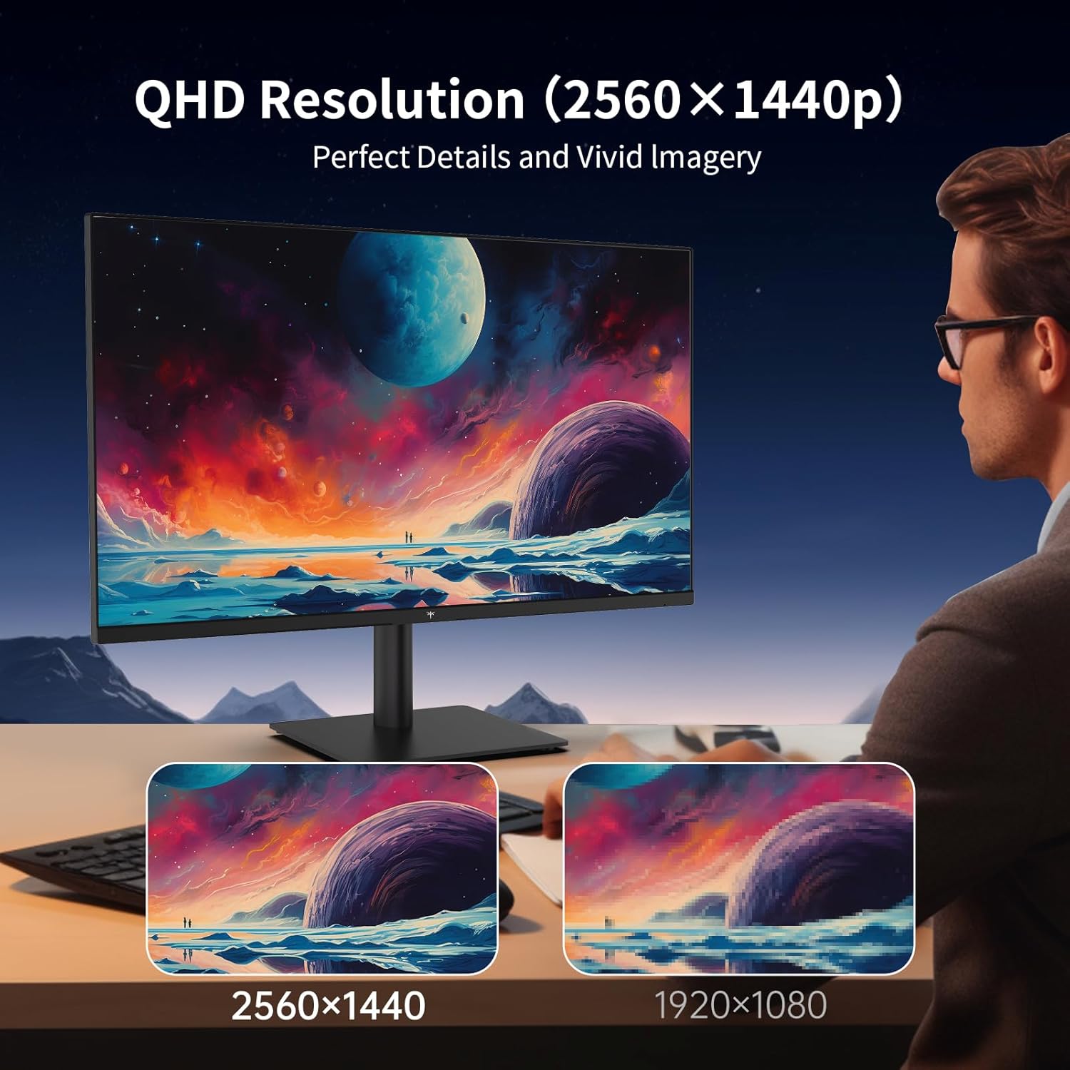 Detalle 2 de KTC 27-inch 1440P QHD IPS monitor with 100Hz, Adaptive Sync and HDR10