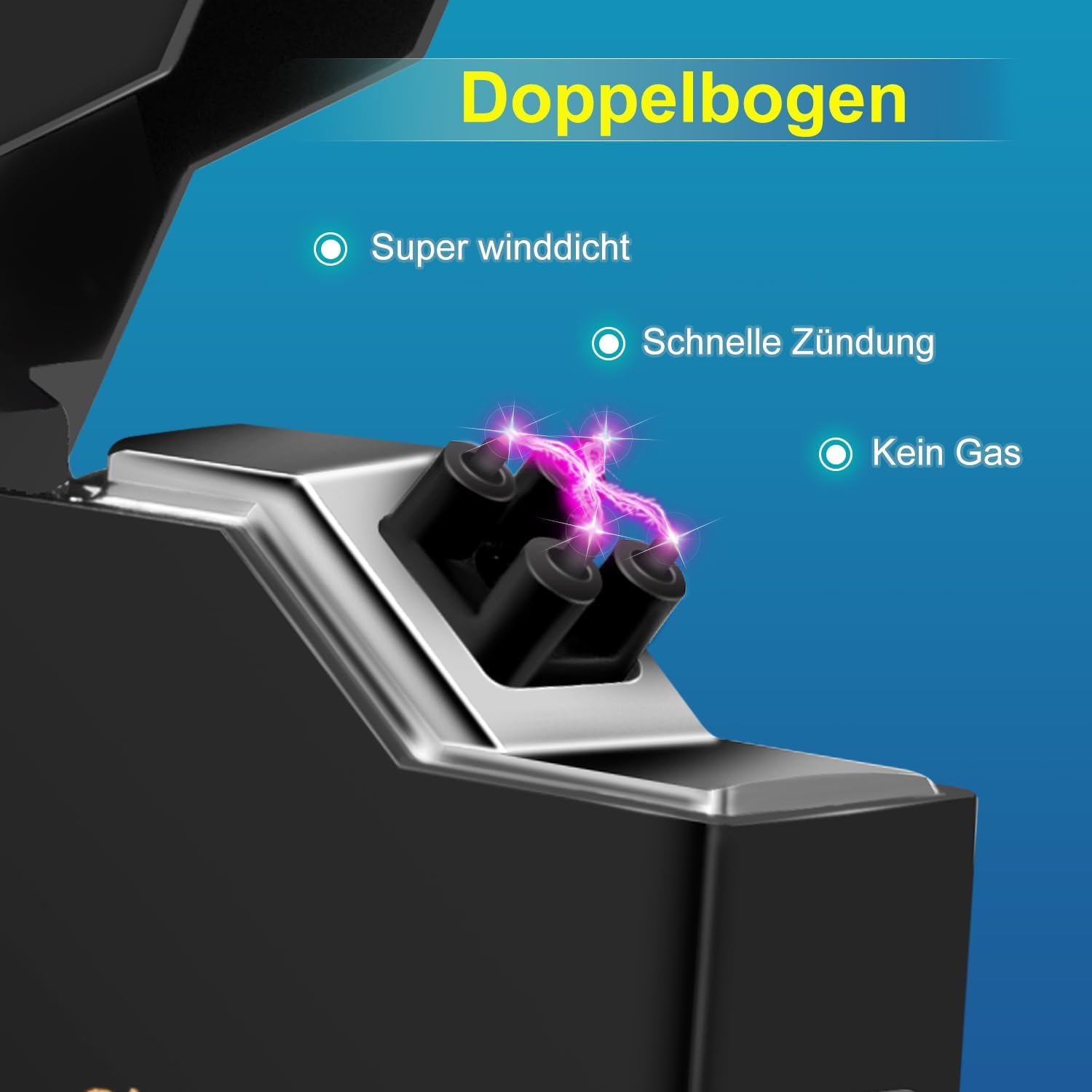 Detalle 2 de LcFun elektrische plasma-aansteker met USB-C, wind- en spatwaterbestendig