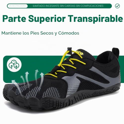 Detalle 2 de SAGUARO zapatillas barefoot minimalistas, zero drop, puntera ancha y suela de goma