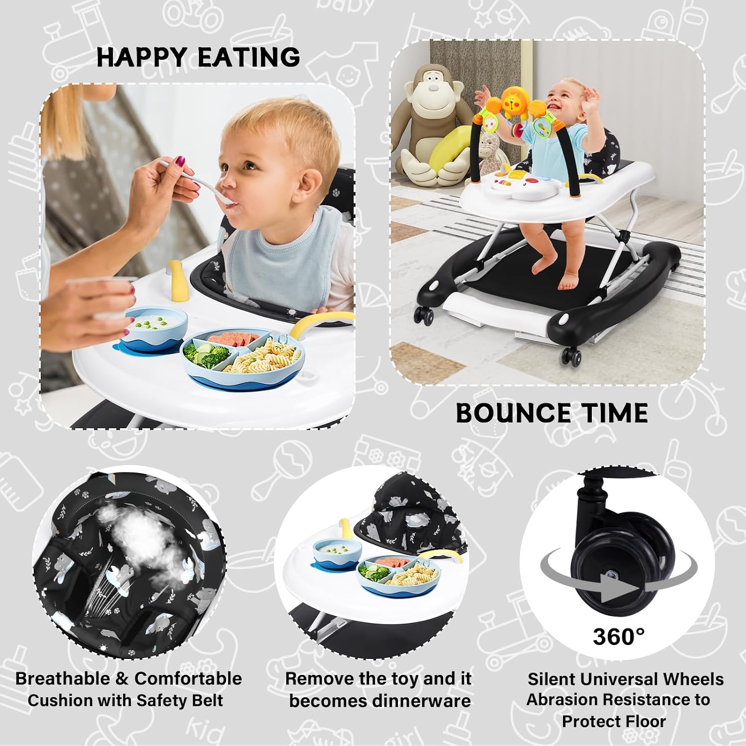 Thumbnail 3 de RefoereBabe 5-in-1 Baby Walker: Versatile Activity Walker for 6-18 Months