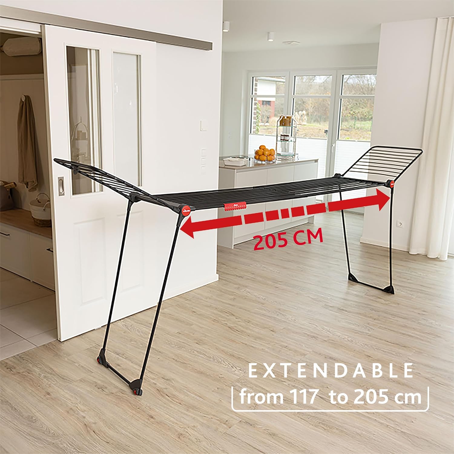 Detalle de Vileda Infinity Flex Ultimate: stendibiancheria telescopico da 30 m, griglia estensibile fino a 2 m