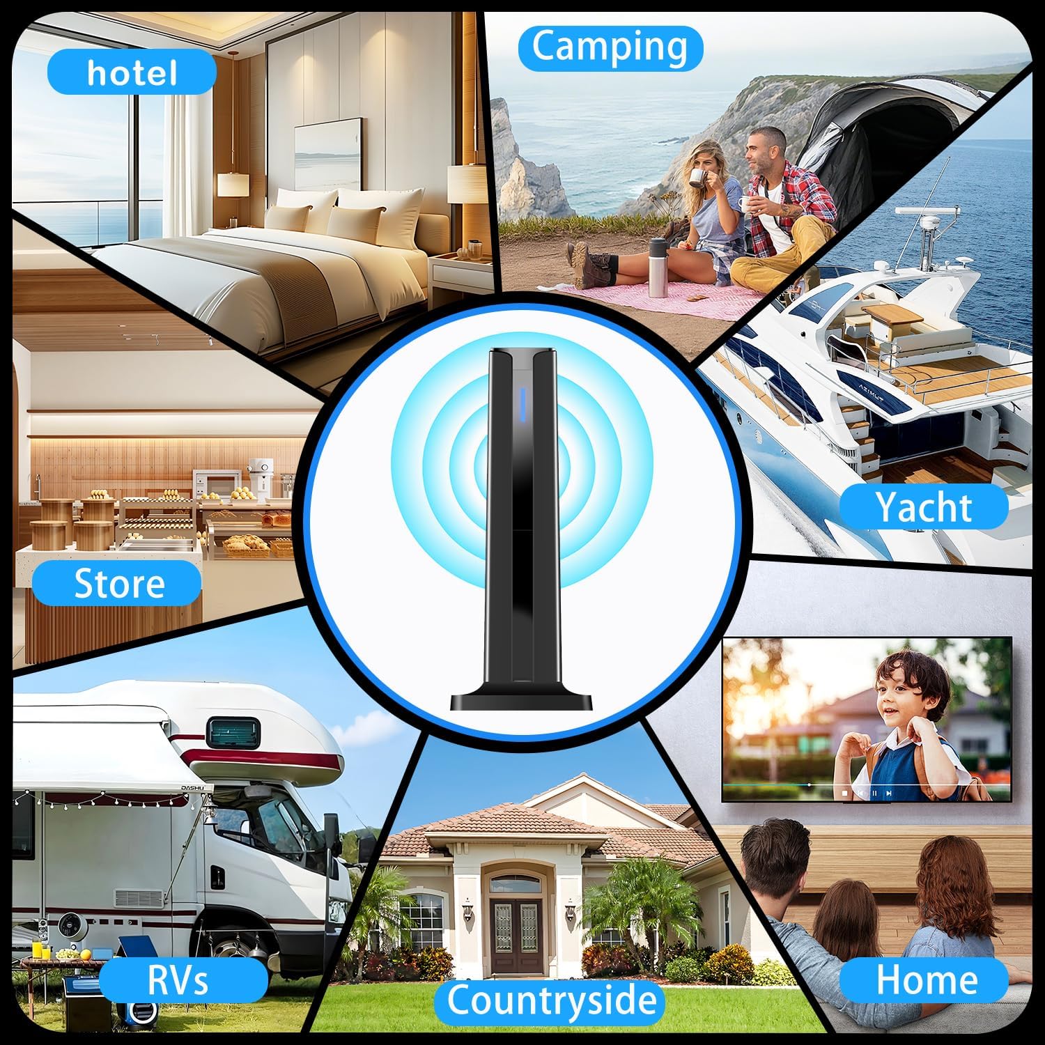 Thumbnail 6 de ApexWaveTV Digital Indoor Antenna for Smart TV (7.0 in) with 360° Reception
