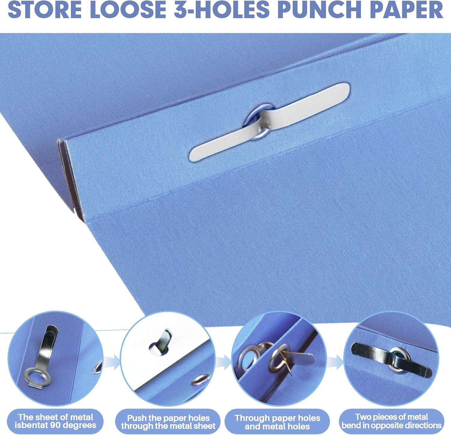 Detalle 2 de RAZCC Two Pocket Folders with Prongs, Letter Size, 10 Colors, 100-Pack