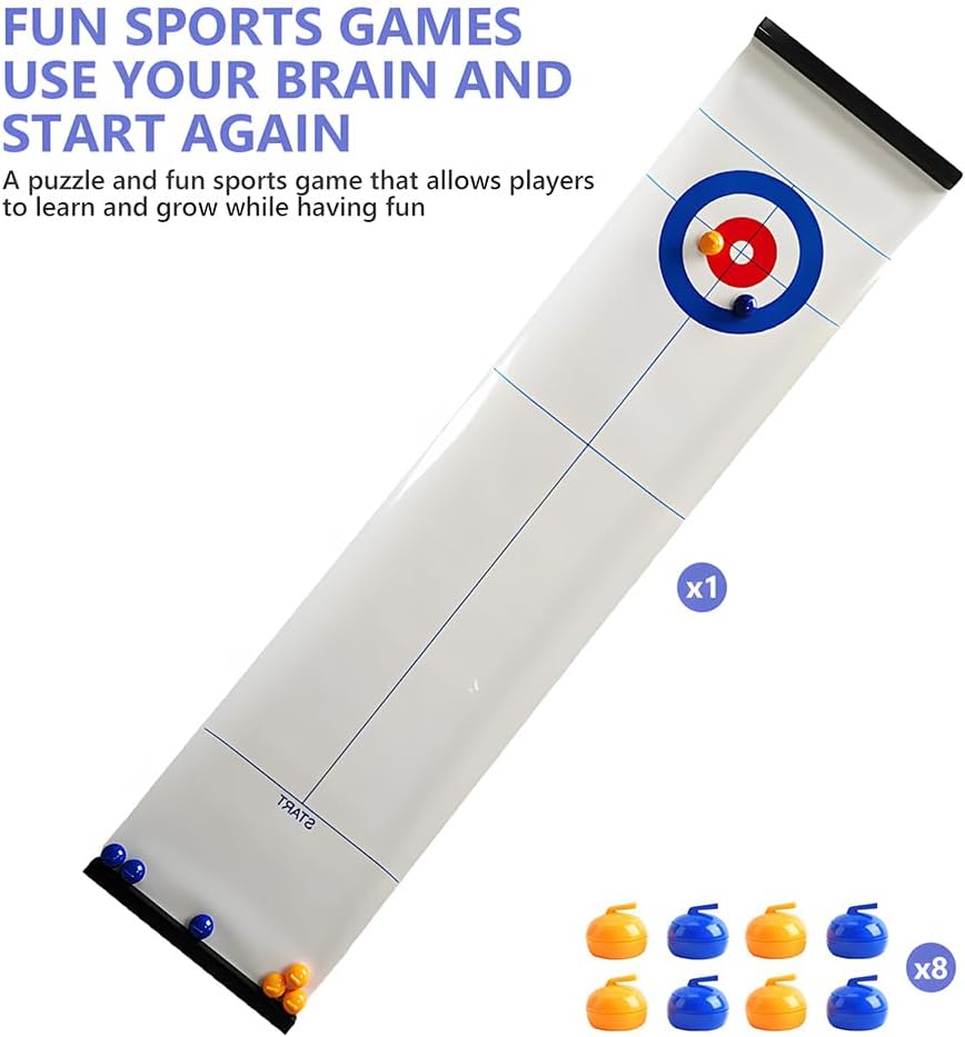 Thumbnail 2 de Lotvic Tabletop Curling Game – Compact, Portable Family Fun
