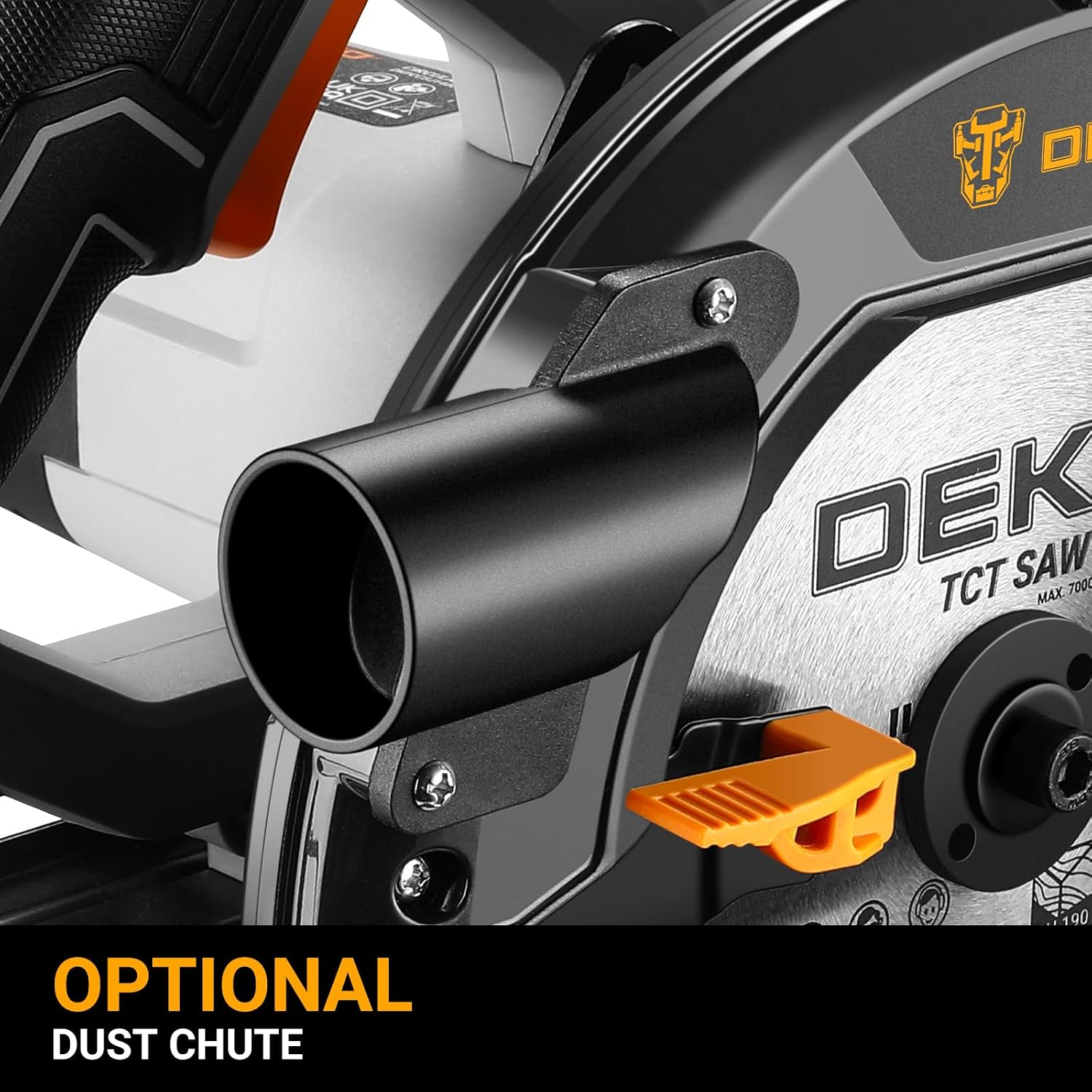 Detalle 2 de DEKOPRO Circular Saw 1400W with Laser Guide – 190mm, 5500 RPM, 65mm/43mm Cut Capacity