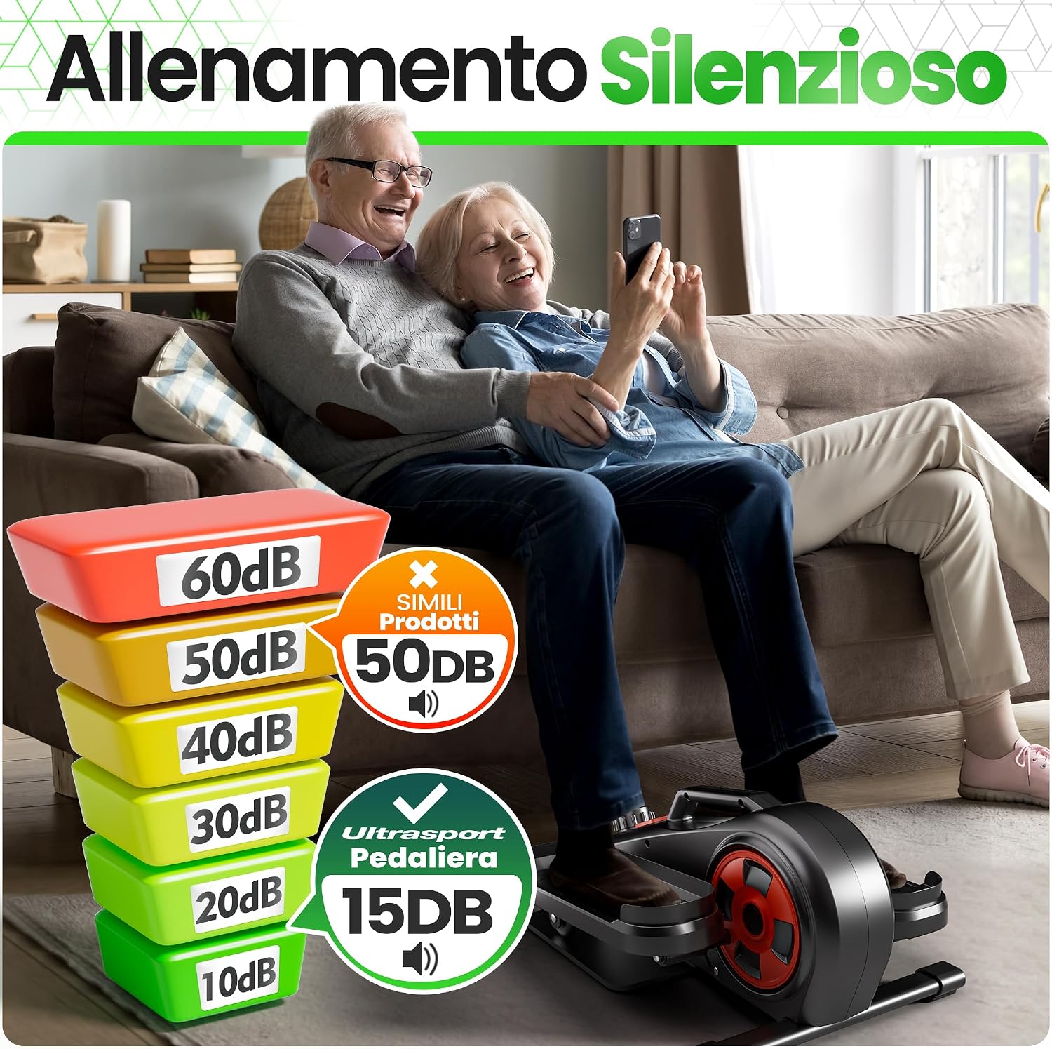 Detalle de Ultrasport Mini Stepper Fitness per la casa: stepper compatto con display LCD