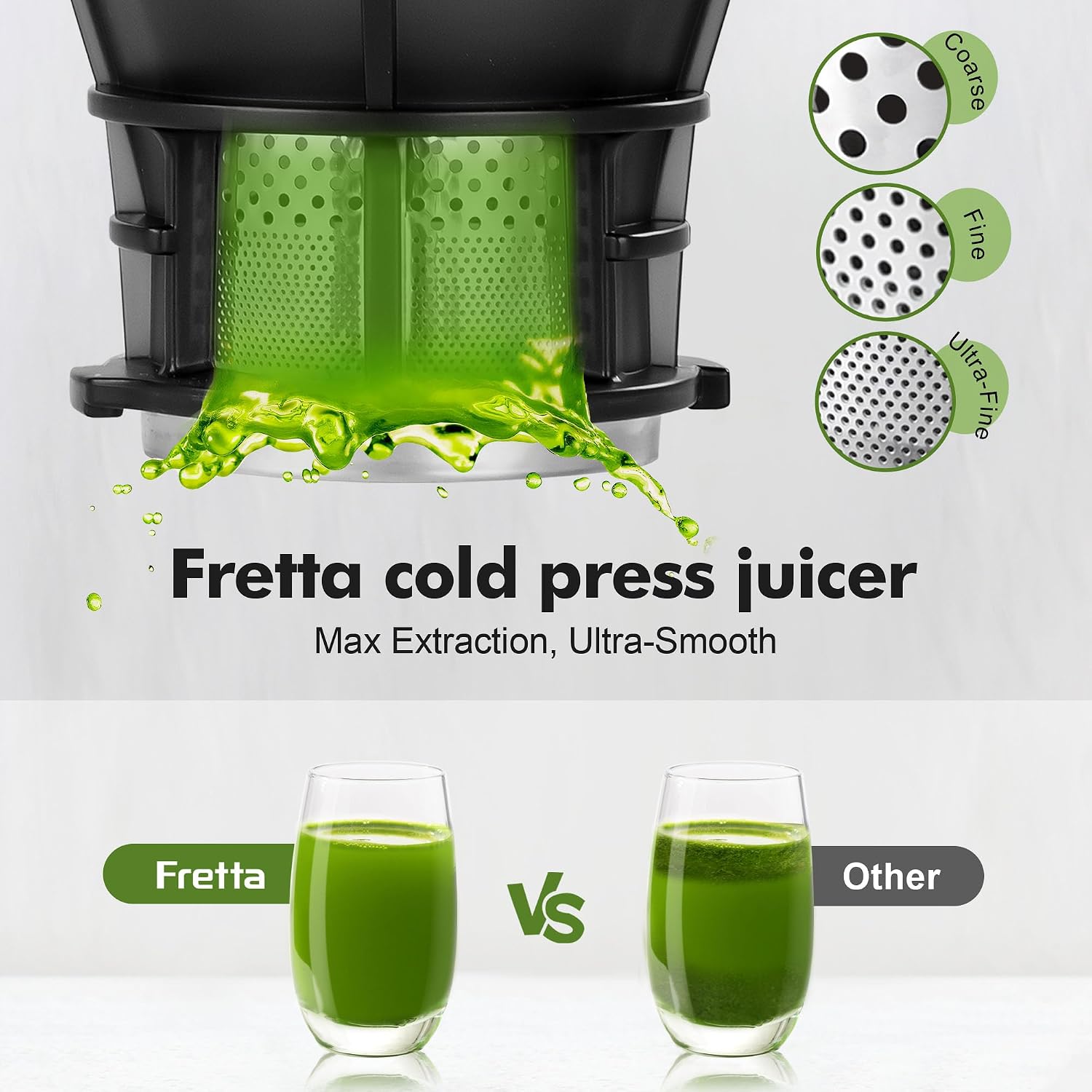 Thumbnail 3 de Fretta Cold Press Juicer with 135mm Feed Chute – Quiet, Safe and Family‑Sized