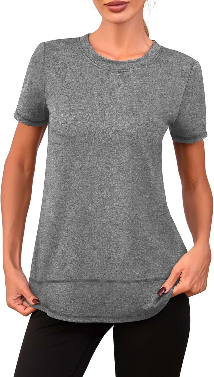 Thumbnail 5 de Memouniva Maglietta Sportiva Donna Slim Fit: t-shirt da palestra versatile e confortevole