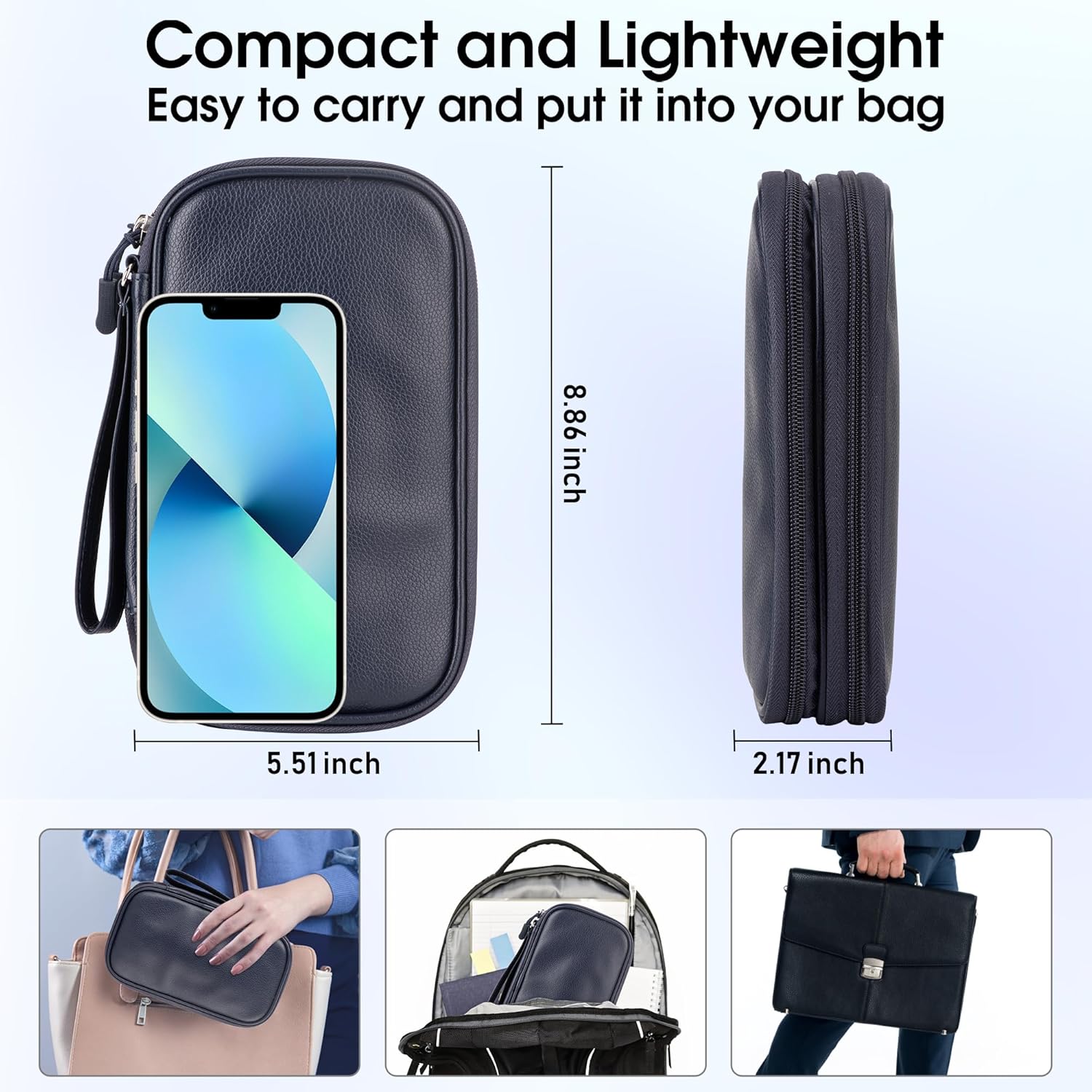 Detalle de Arae PU Leather Travel Electronic Organizer 8.3