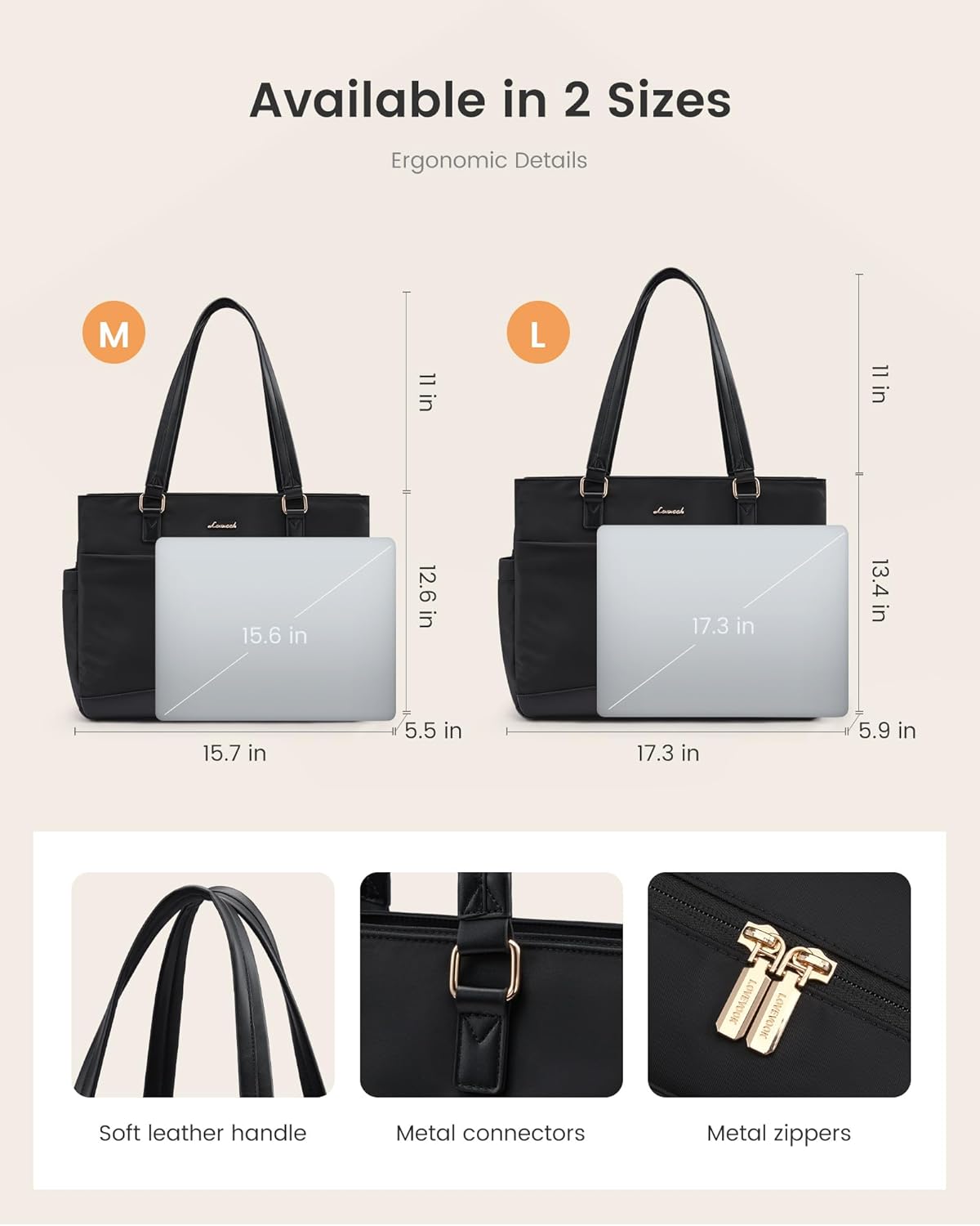 Thumbnail 5 de LOVEVOOK Laptoptasche 15.6 Zoll Handtasche