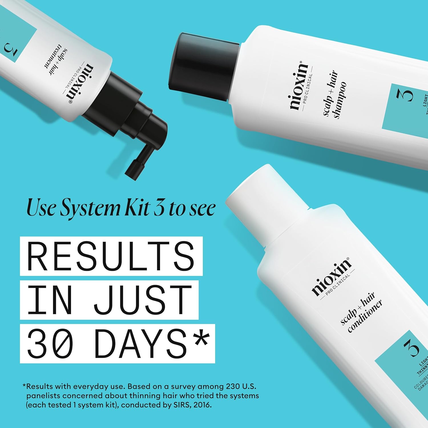 Thumbnail 2 de NIOXIN System 3 Hair Thickening Set (Shampoo, Conditioner, Serum) for Damaged Hair with Light Thinning