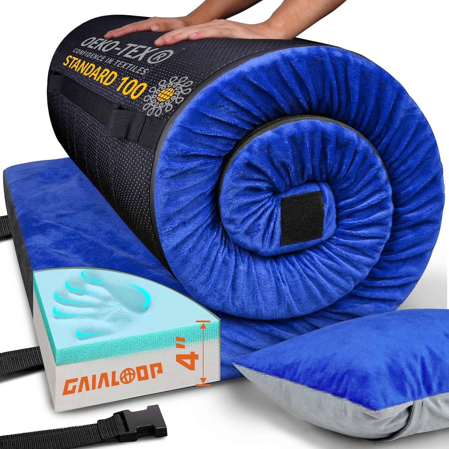Thumbnail 6 de Extra Thick GAIALOOP 4 Inch Memory Foam Camping Mattress
