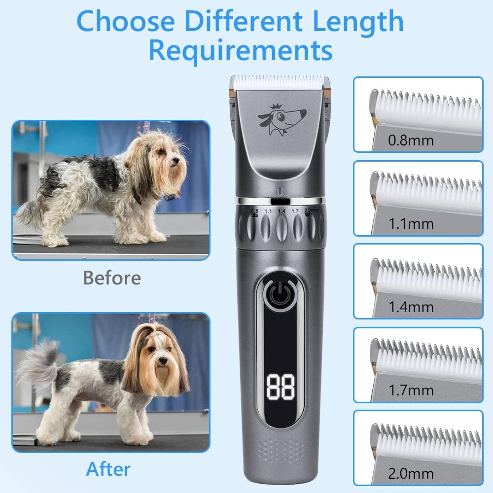 Thumbnail 5 de VSSHE Tosatrice per Animali Domestici — Tosatrice elettrica ricaricabile con 4 distanze di taglio e Display LCD
